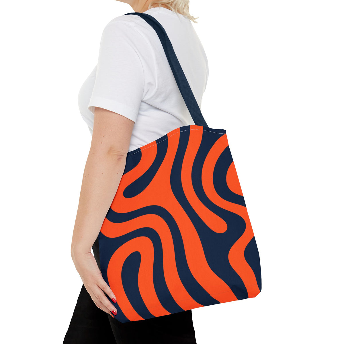 Tiger stripe Orange and Navy Tote Bag