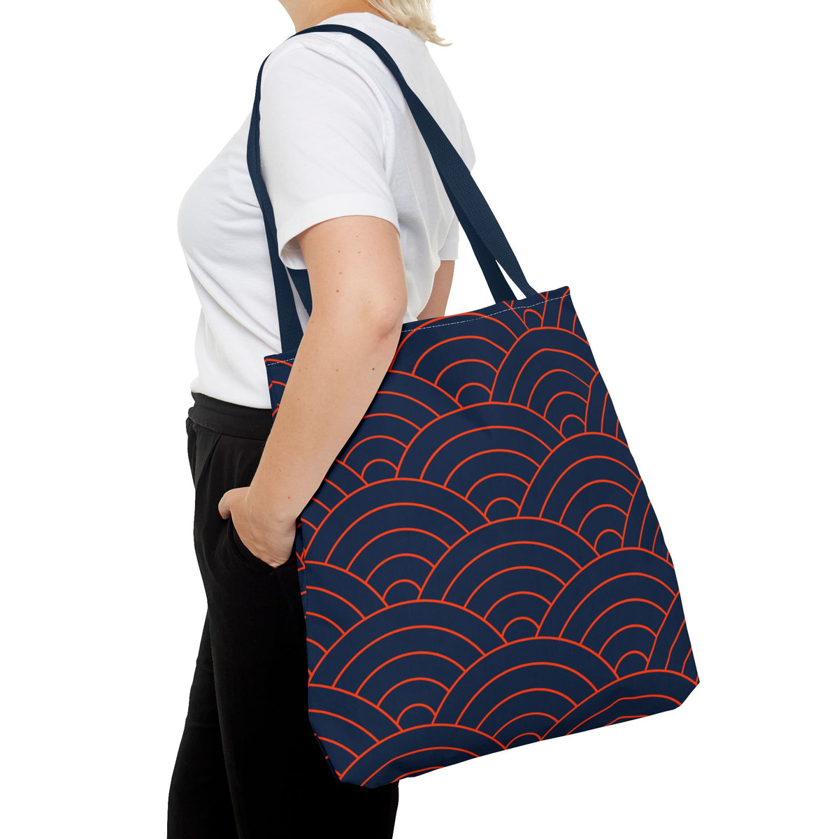 Japanese Seigaiha Wave Pattern Tote Bag