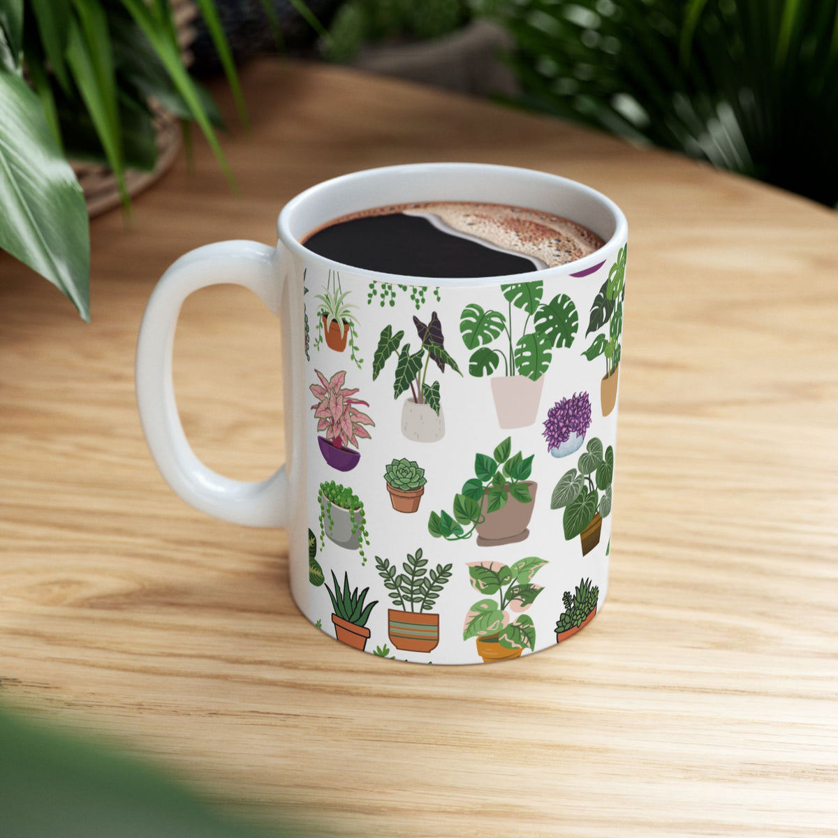 Colorful Houseplant Lover Ceramic Coffee Cup (11oz, 15oz)