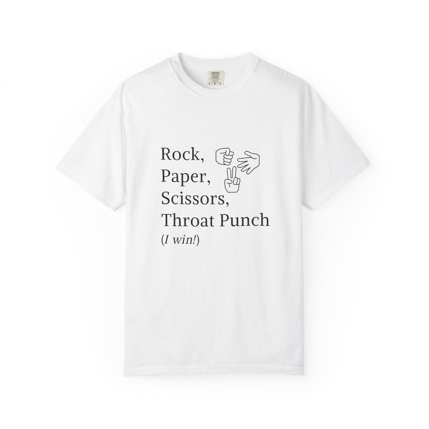 Rock Paper Scissors Throat Punch T-Shirt — Funny Adult Graphic Tee