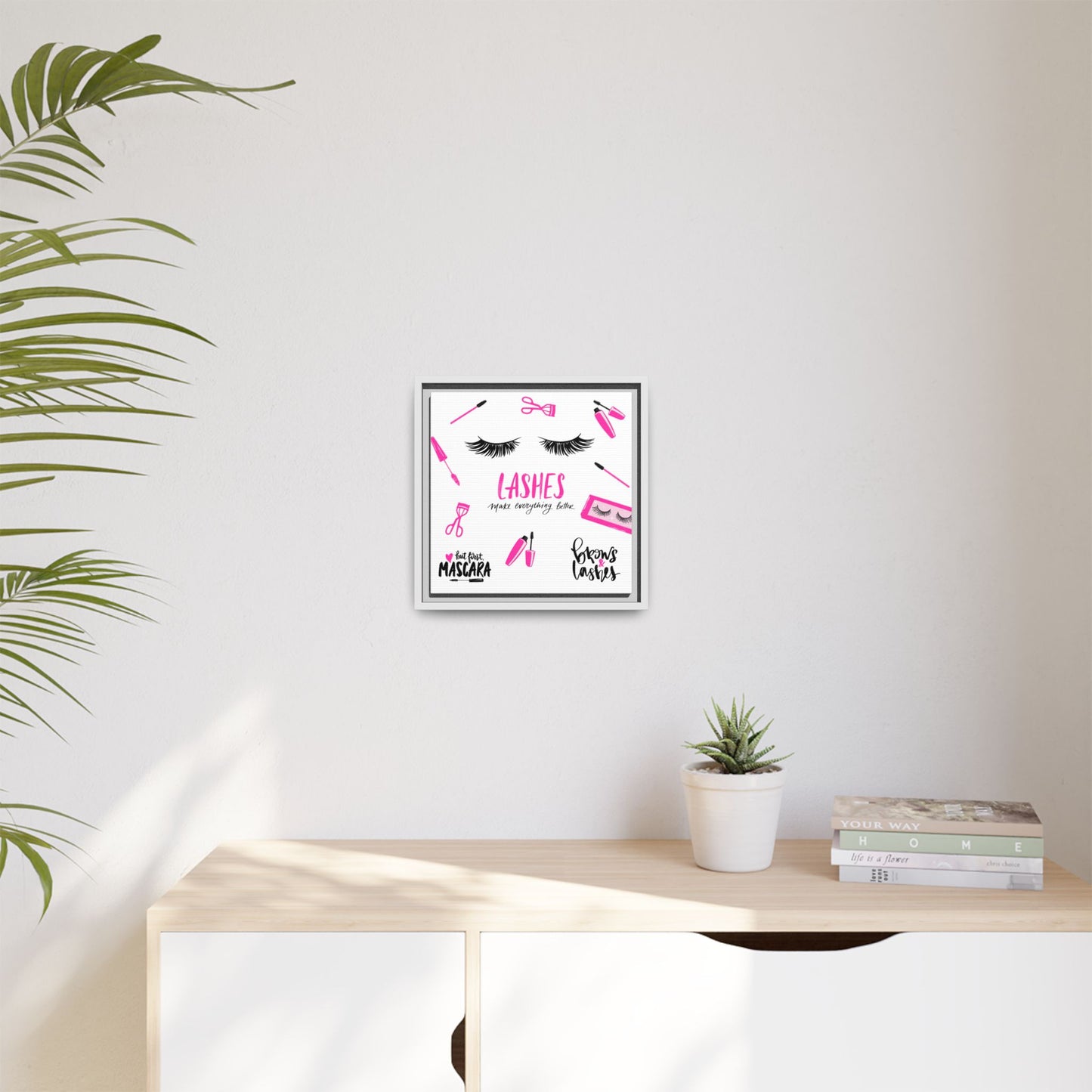 Framed Lashes Make Everything Better| Matte Canvas Wall Art