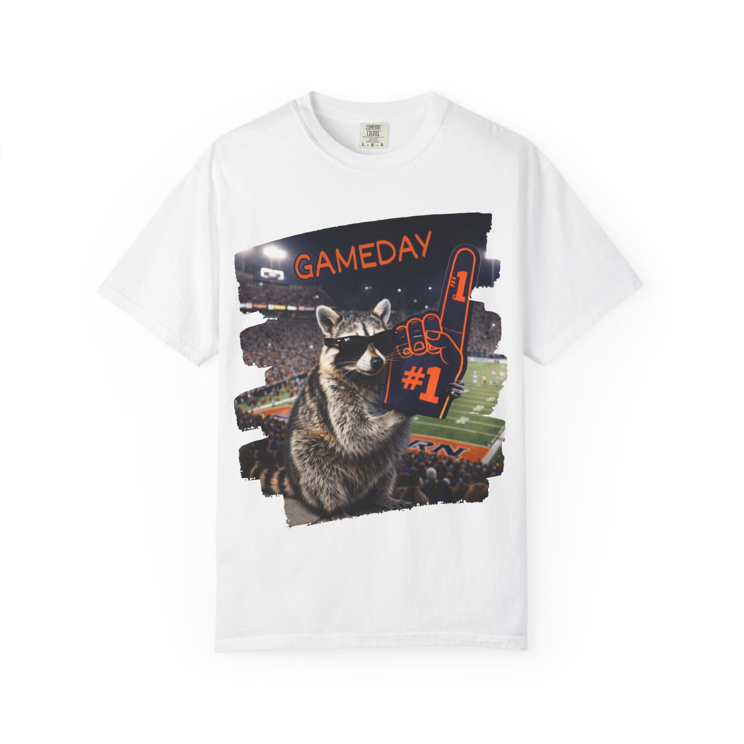 Raccoon Football Fan T-Shirt — Comfort Colors Garment-Dyed Tee