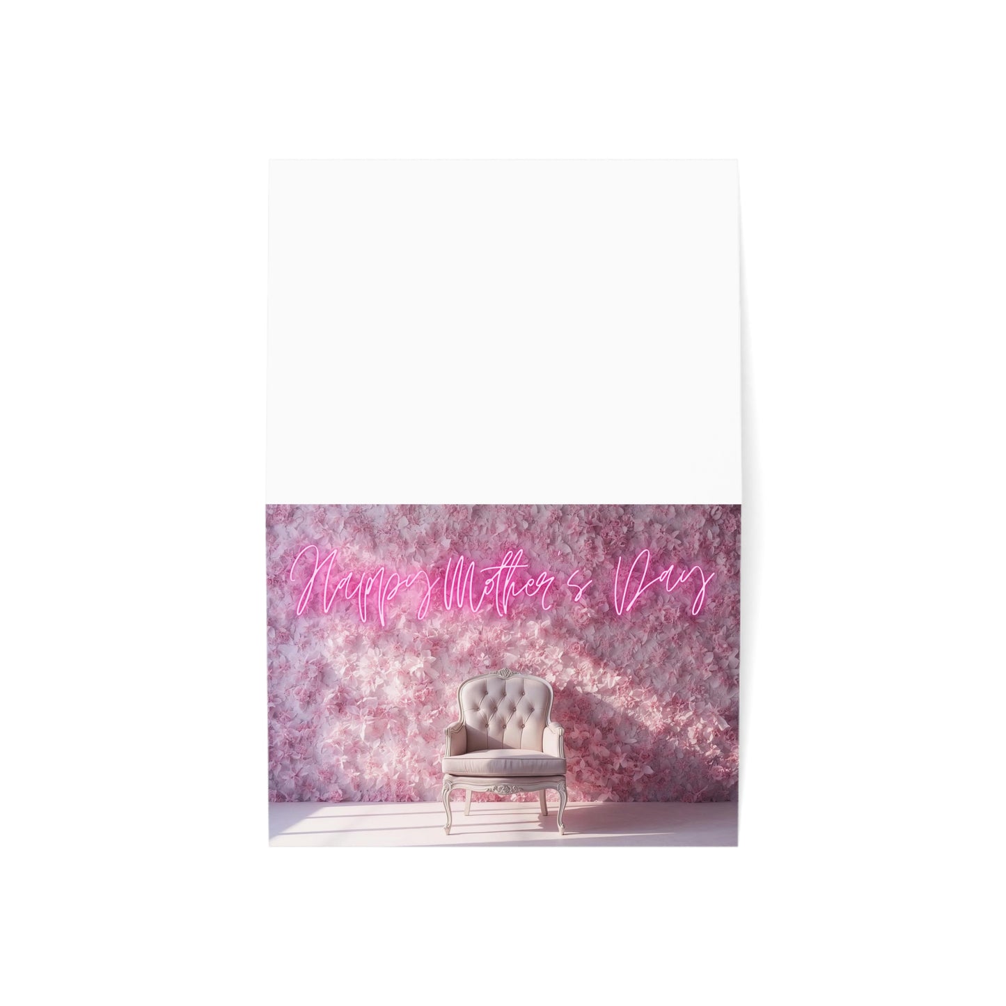Mother's Day Greeting Card – Pink Floral Chair Design (Single or Multipack)