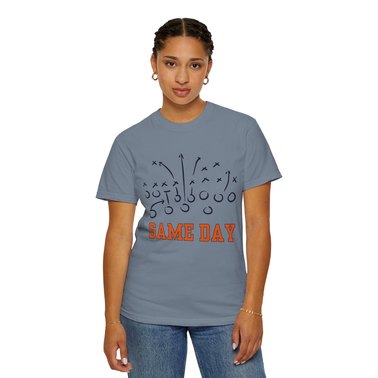 Game Day Football T-Shirt — Hand-Drawn Orange Play Routes
