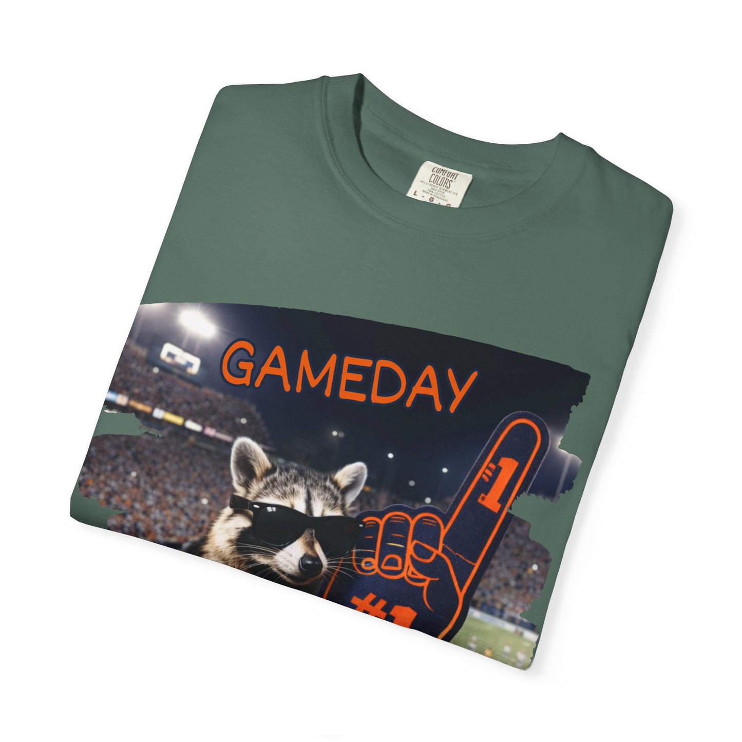 Raccoon Football Fan T-Shirt — Comfort Colors Garment-Dyed Tee