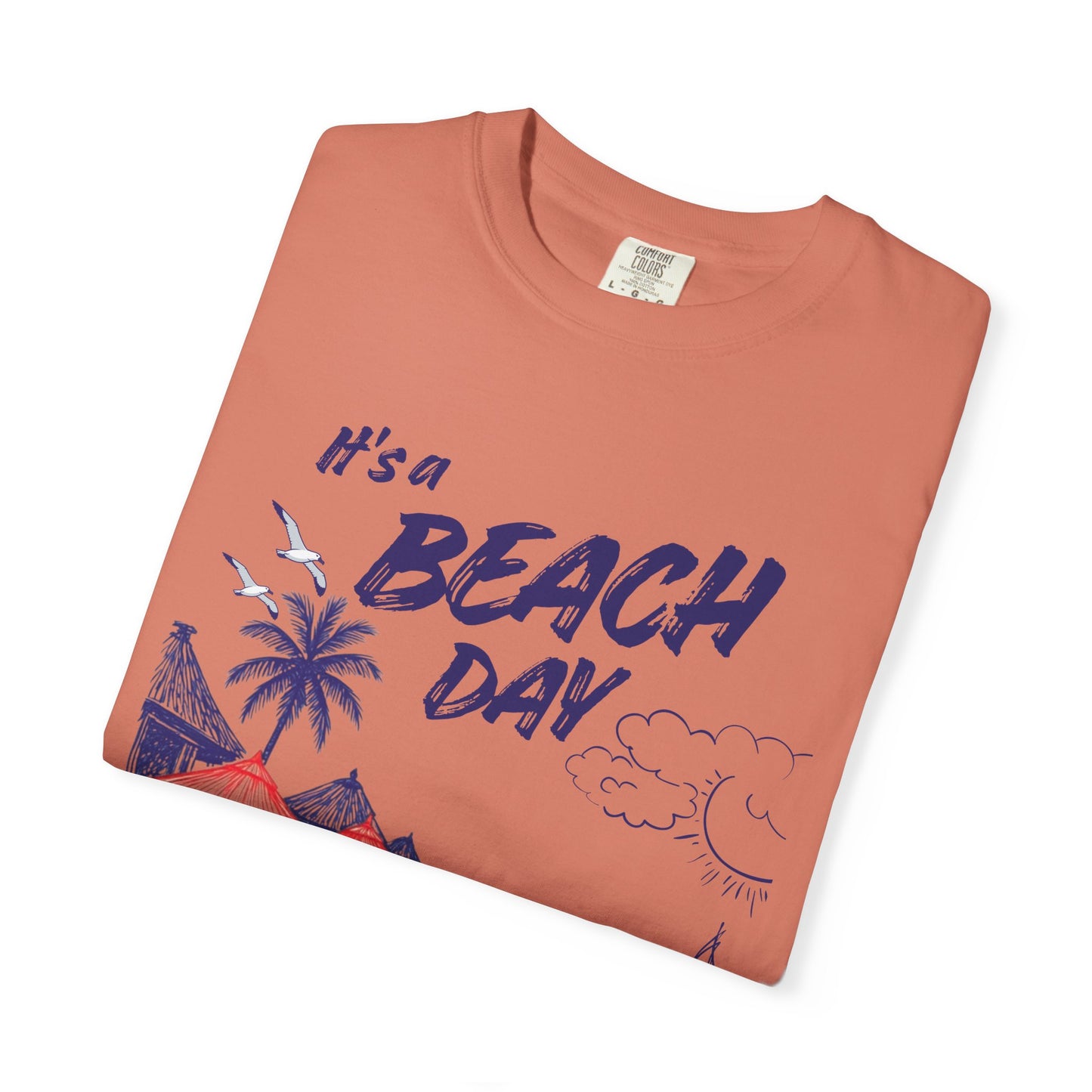 Beach Day Beach Night T-Shirt — Front & Back Beach Scene Unisex Tee