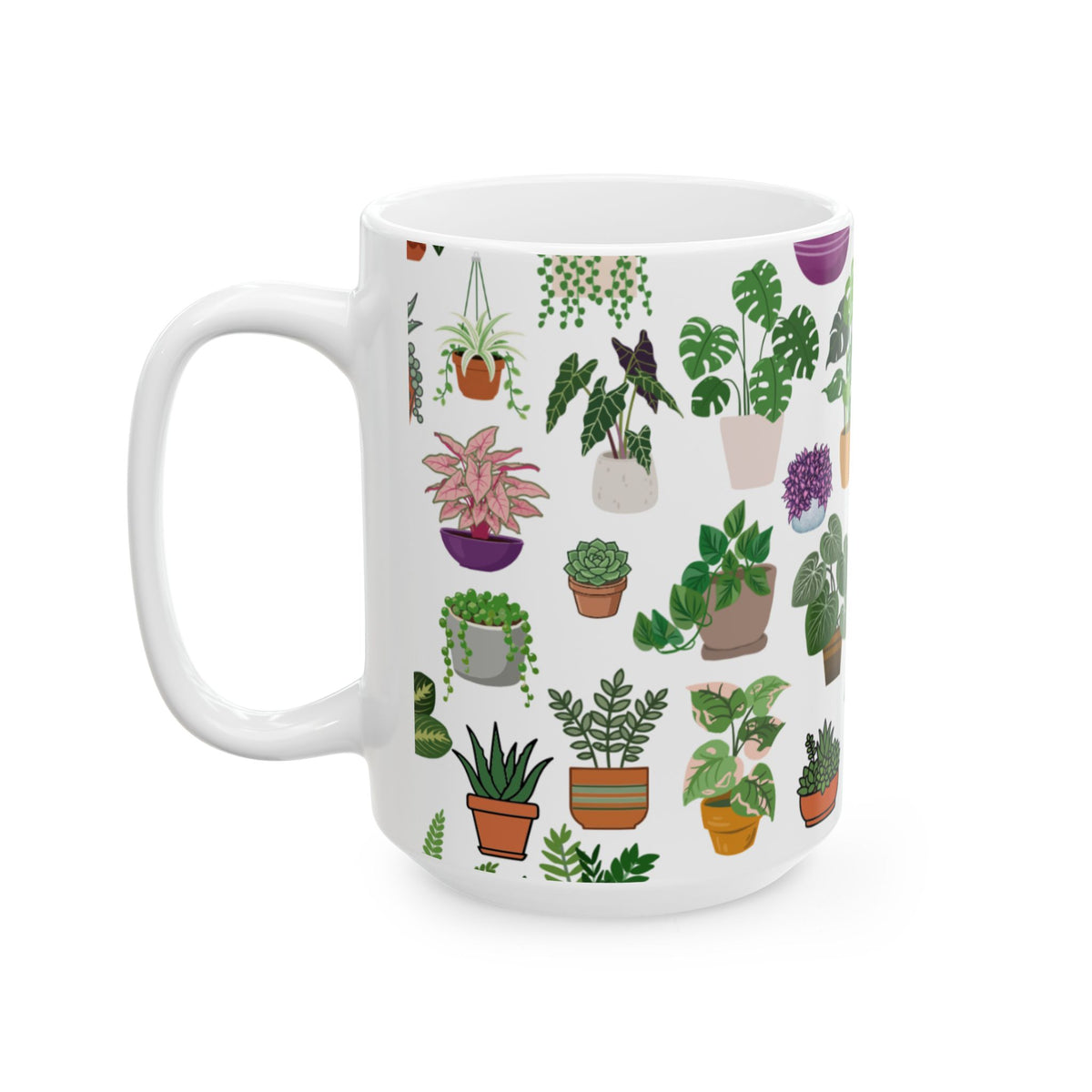 Colorful Houseplant Lover Ceramic Coffee Cup (11oz, 15oz)