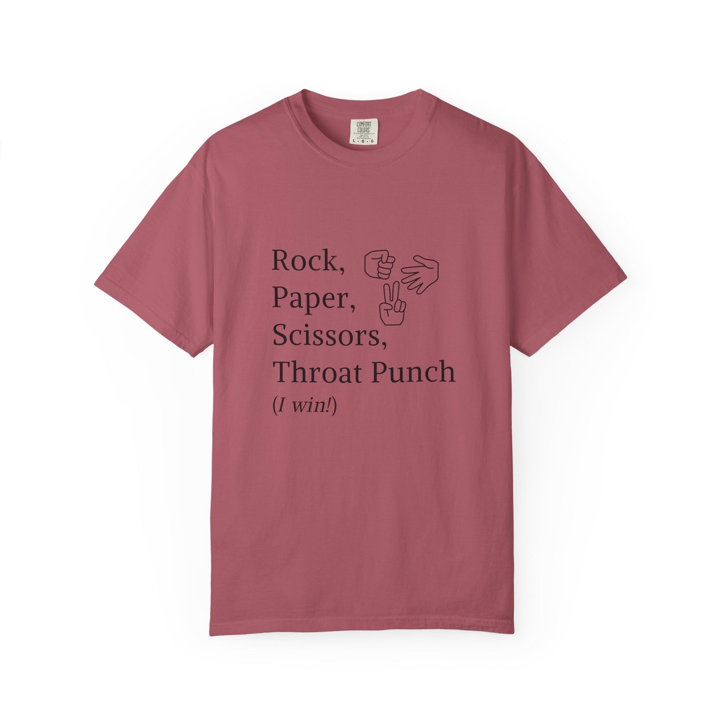Rock Paper Scissors Throat Punch T-Shirt — Funny Adult Graphic Tee
