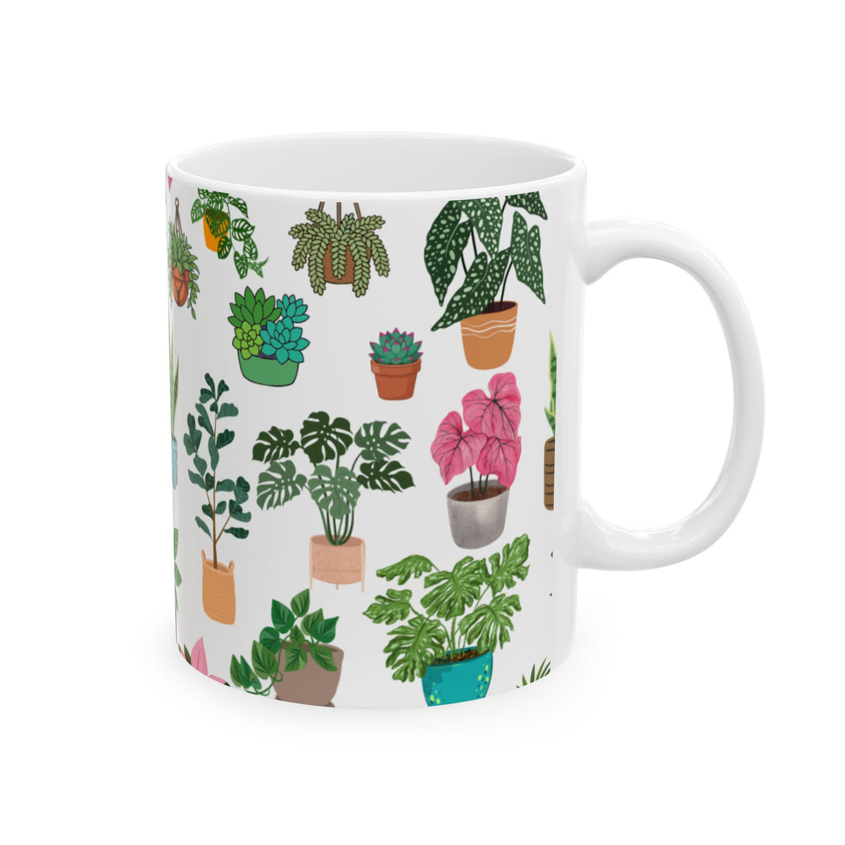 Colorful Houseplant Lover Ceramic Coffee Cup (11oz, 15oz)