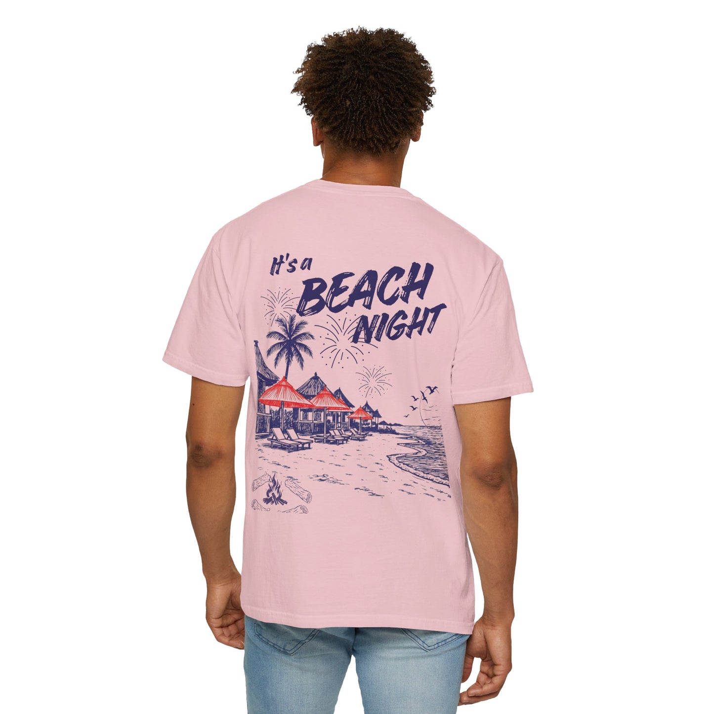 Beach Day Beach Night T-Shirt — Front & Back Beach Scene Unisex Tee