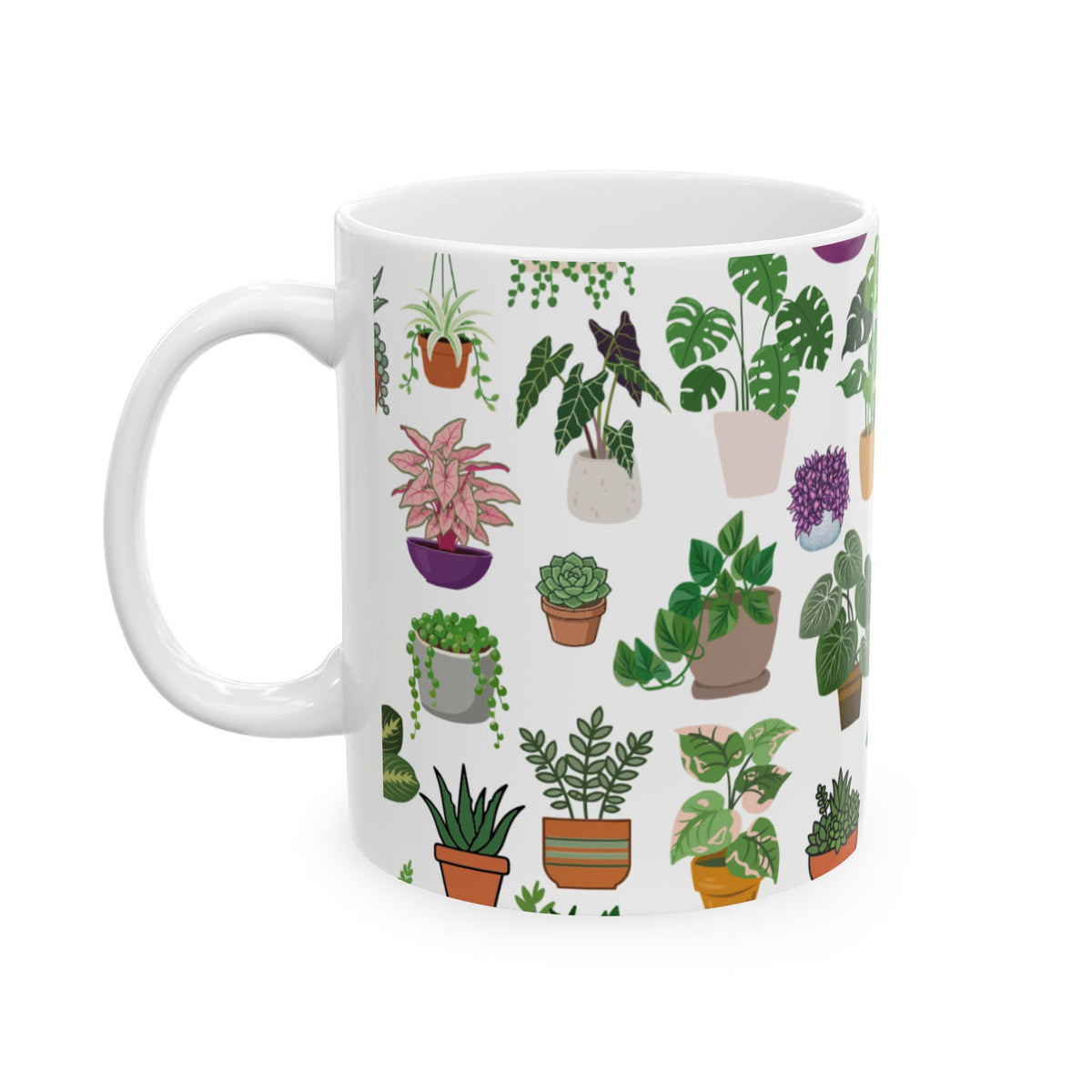 Colorful Houseplant Lover Ceramic Coffee Cup (11oz, 15oz)