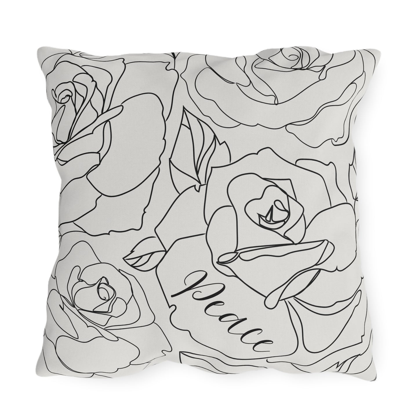 Peace Floral Outdoor Pillows, Outdoor Decor, Garden Cushions, Patio Accessories, Home Relaxation, Water resistant, UV protection