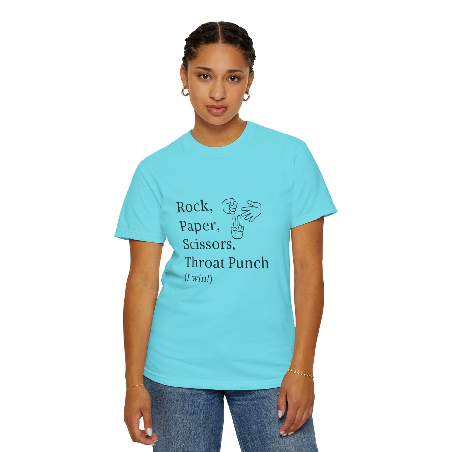 Rock Paper Scissors Throat Punch T-Shirt — Funny Adult Graphic Tee