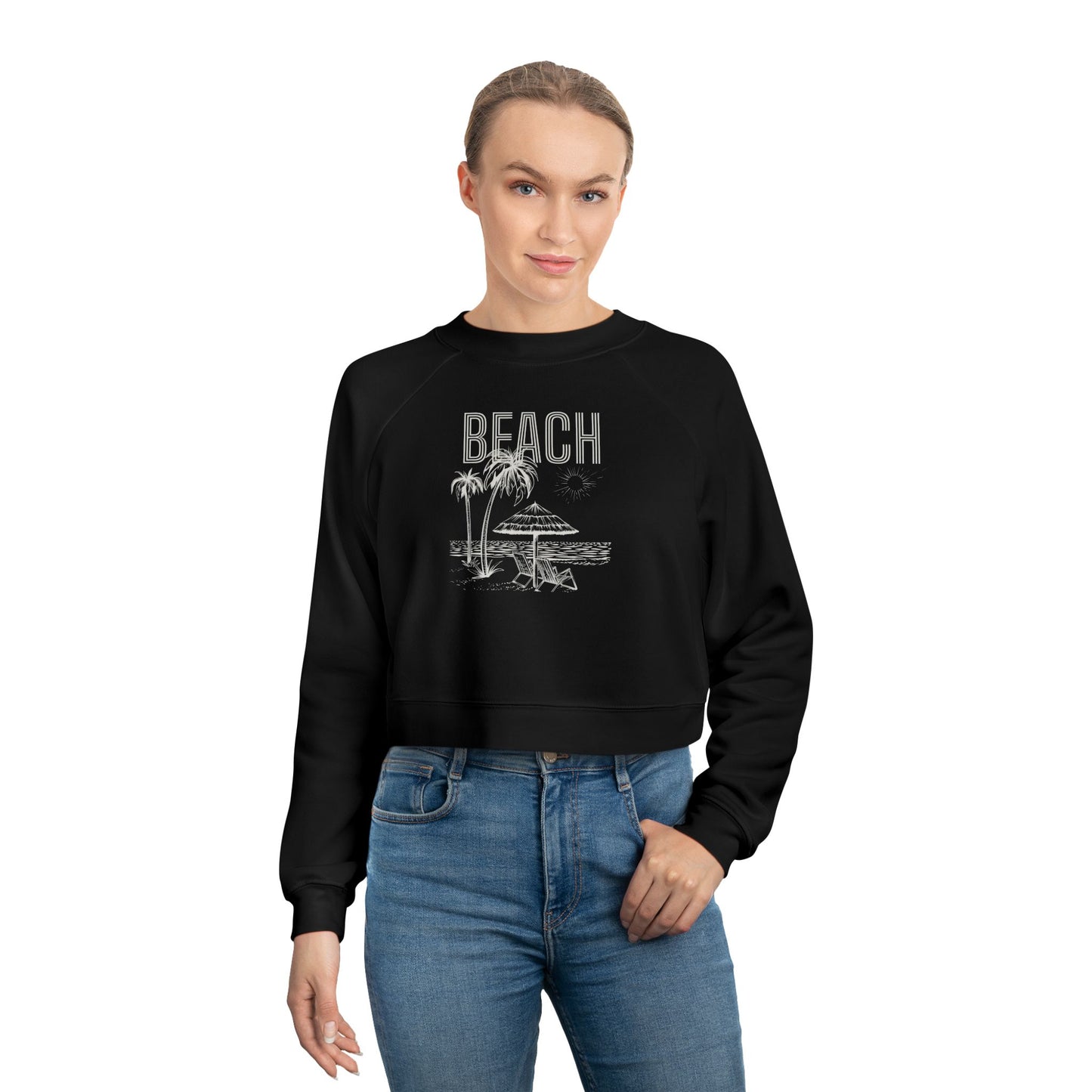 Women's Beach Vibes Cropped Pullover