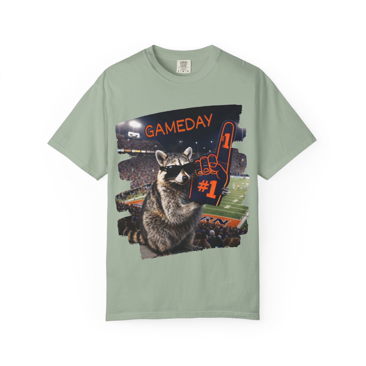 Raccoon Football Fan T-Shirt — Comfort Colors Garment-Dyed Tee