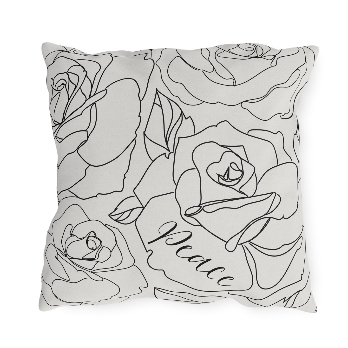 Peace Floral Outdoor Pillows, Outdoor Decor, Garden Cushions, Patio Accessories, Home Relaxation, Water resistant, UV protection