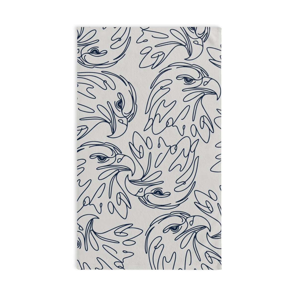Eagle Line Art Hand Towel – Navy on Cream