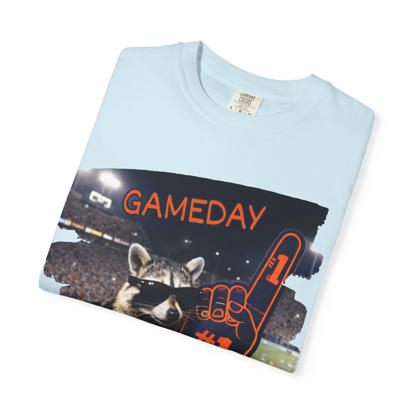 Raccoon Football Fan T-Shirt — Comfort Colors Garment-Dyed Tee