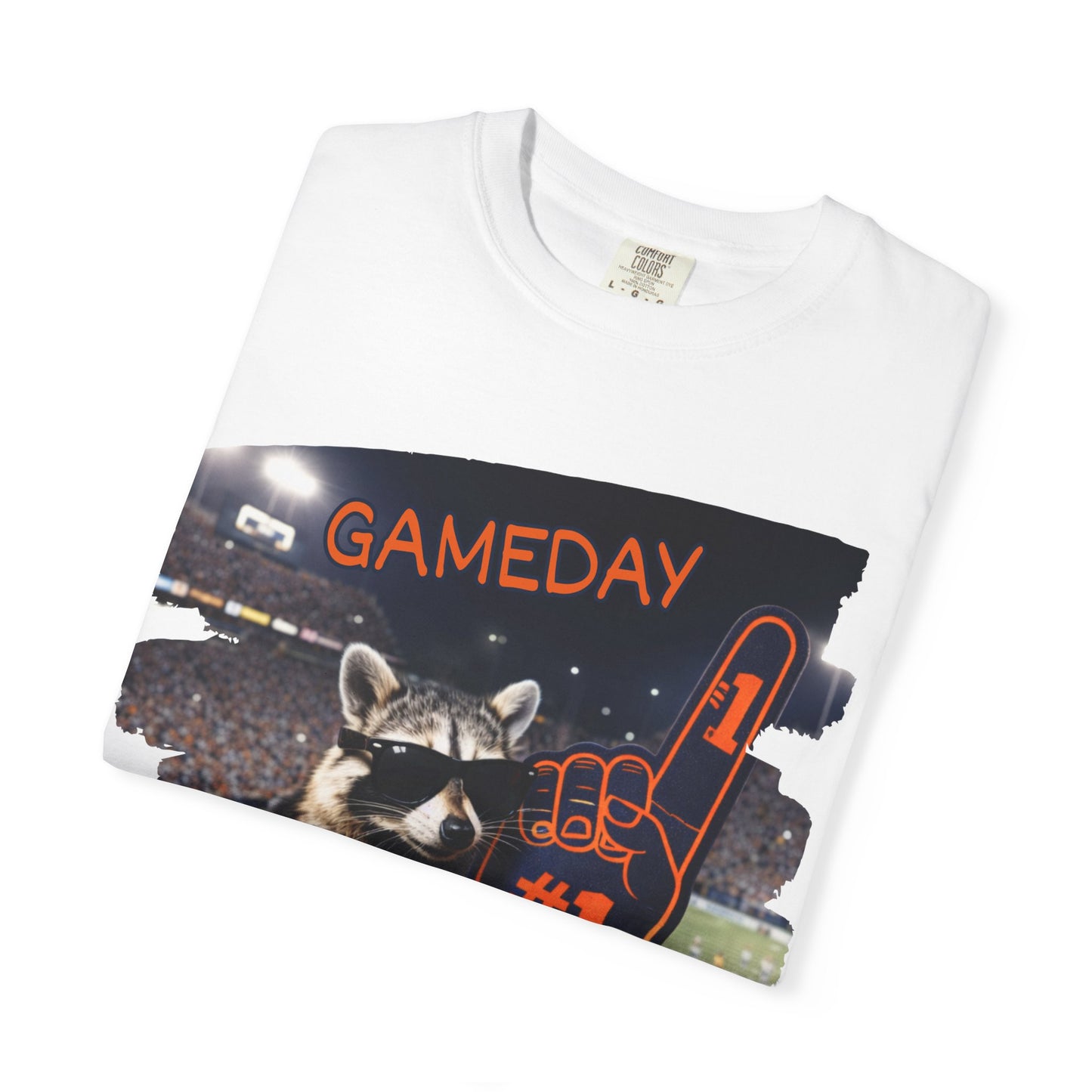Raccoon Football Fan T-Shirt — Comfort Colors Garment-Dyed Tee