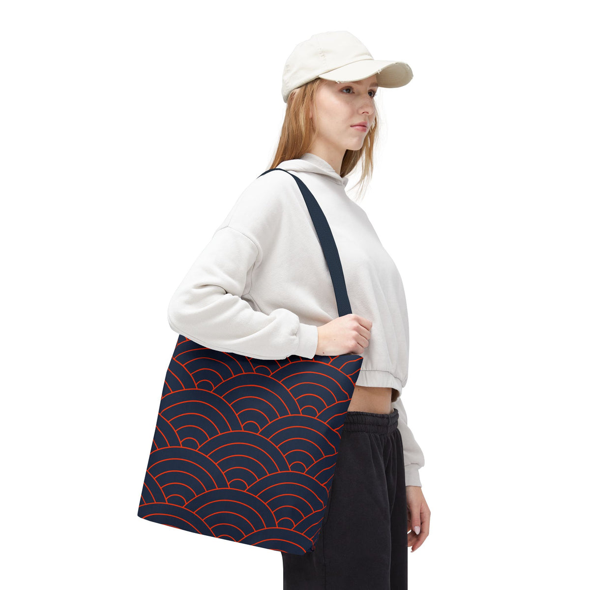 Japanese Seigaiha Wave Pattern Tote Bag