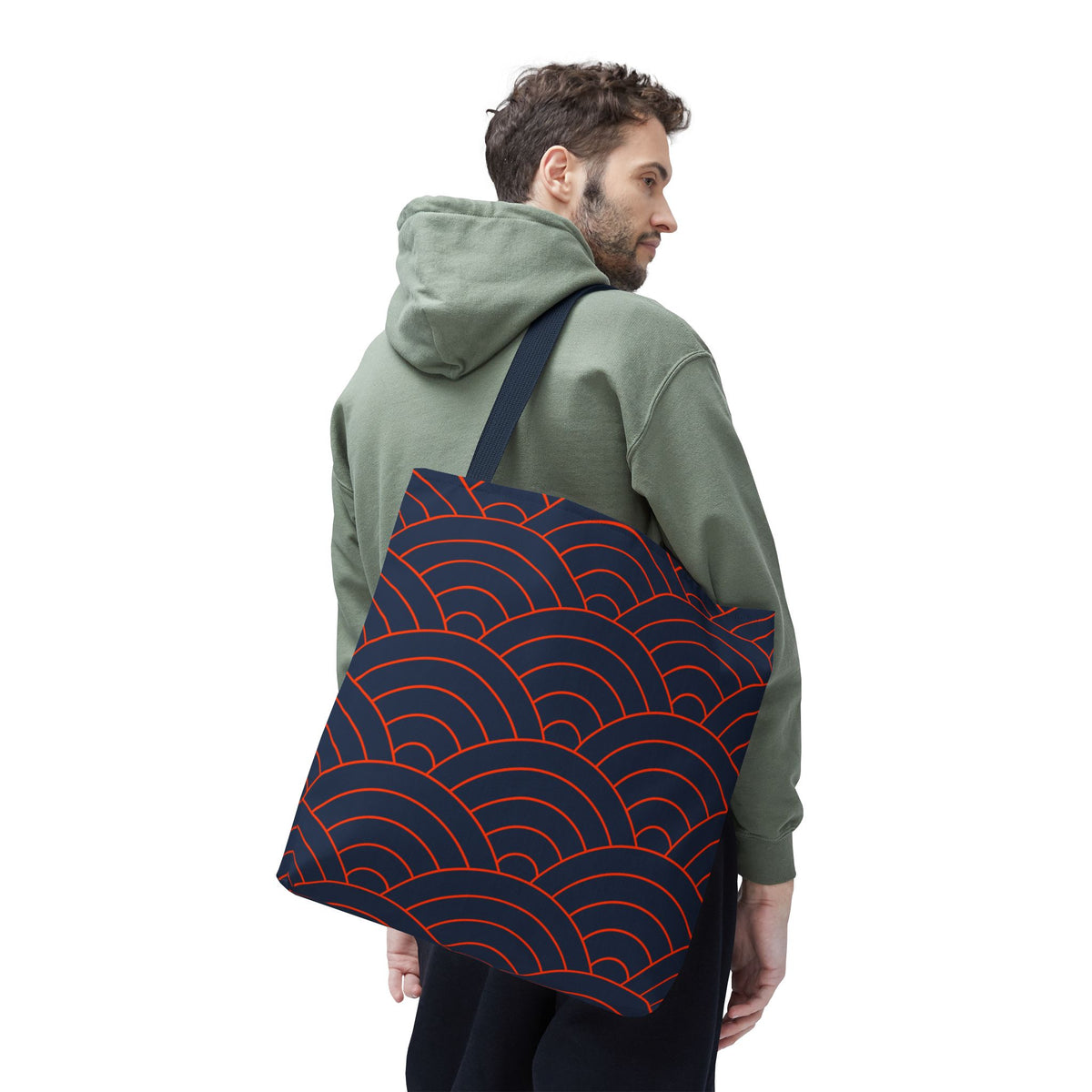 Japanese Seigaiha Wave Pattern Tote Bag