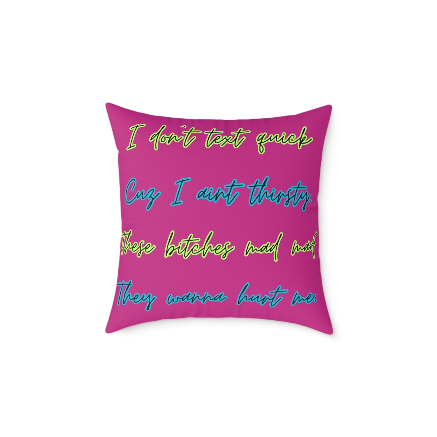 Ima Hot Girl I Do Hot Shit Pillow, Square Poly Canvas Pillow, Dorm Room Decor
