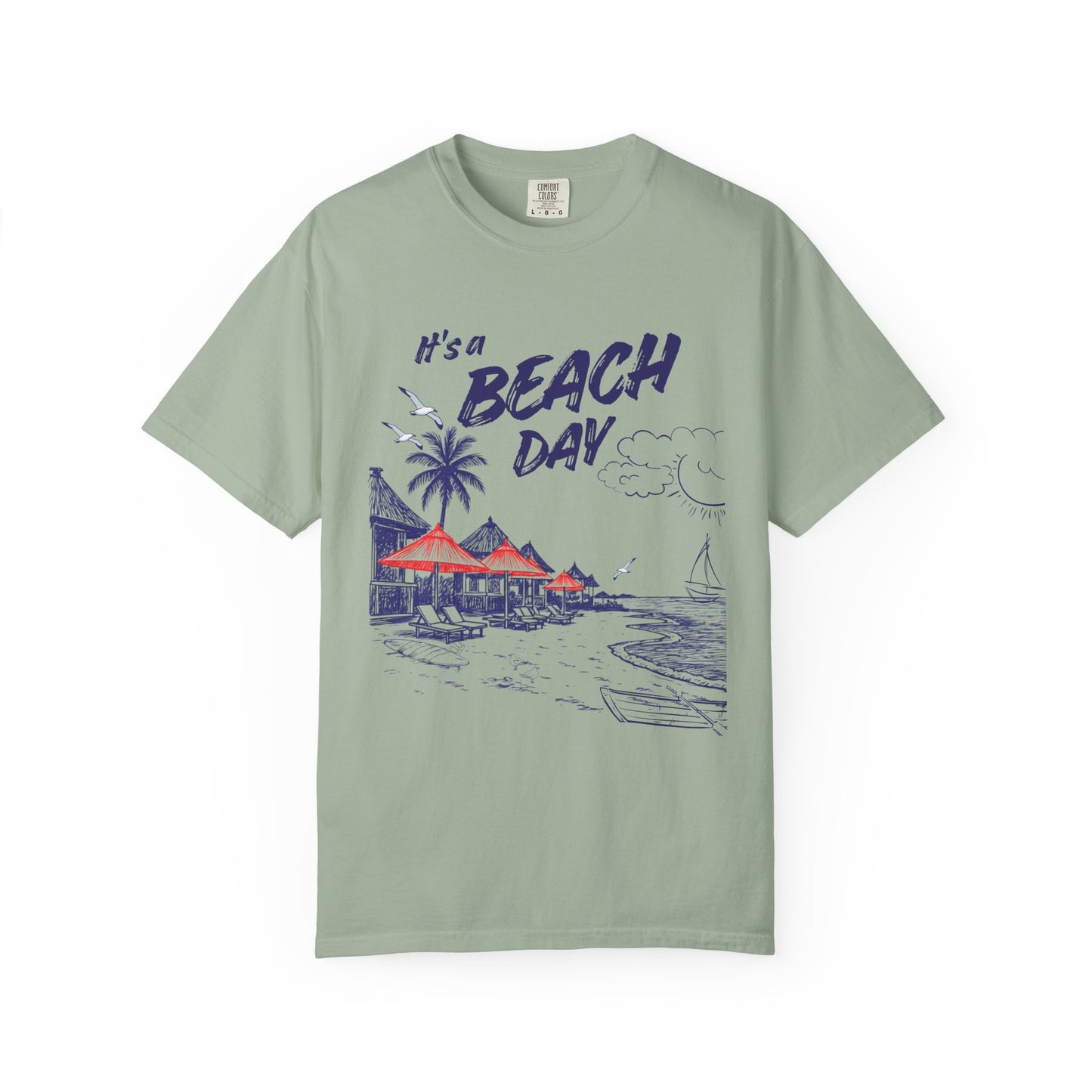 Beach Day Beach Night T-Shirt — Front & Back Beach Scene Unisex Tee