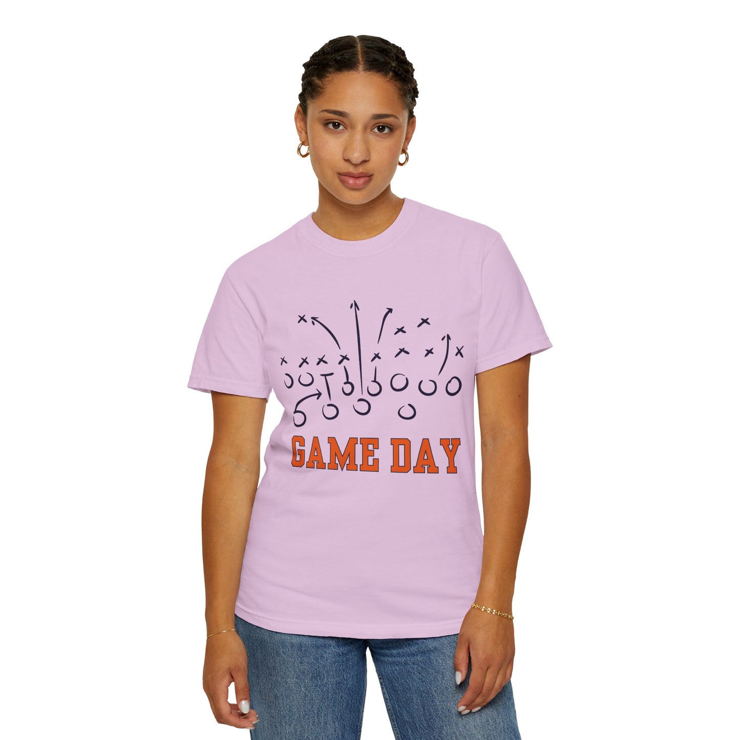 Game Day Football T-Shirt — Hand-Drawn Orange Play Routes