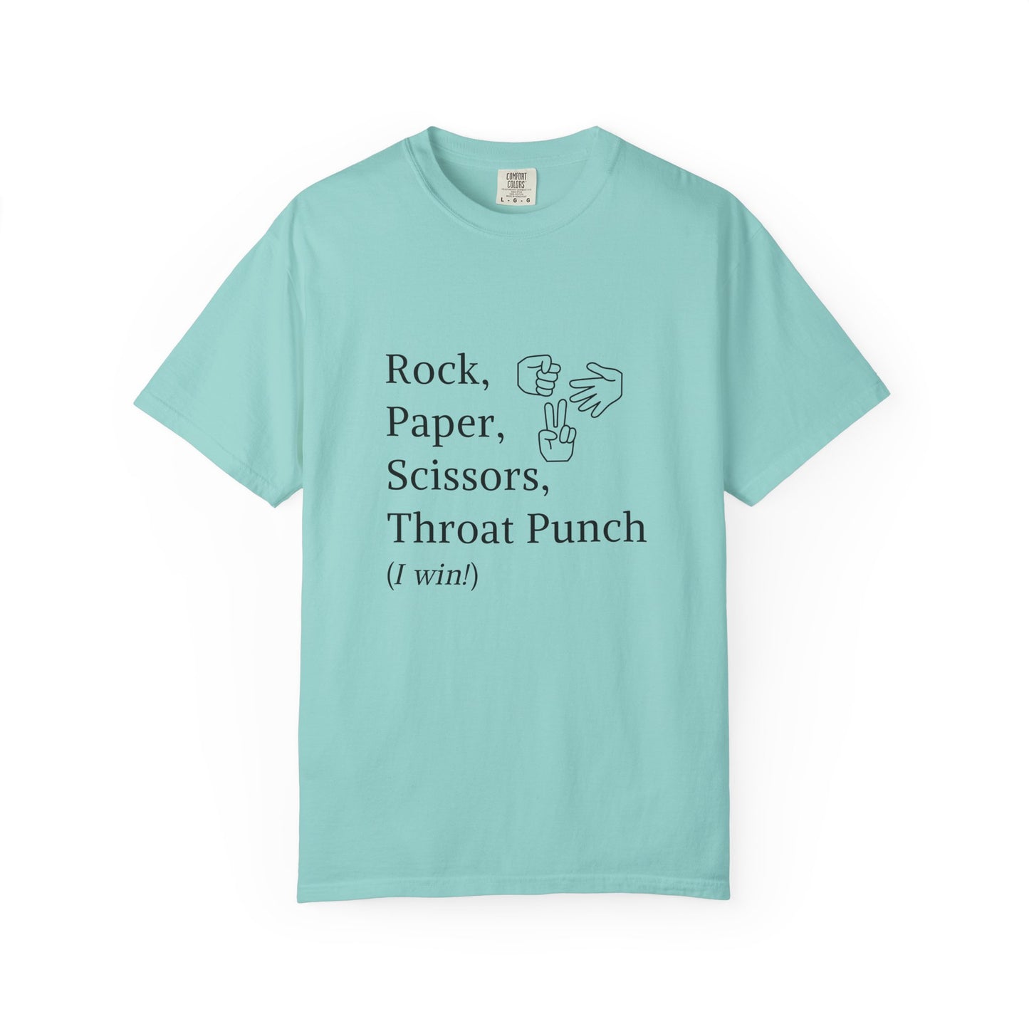 Rock Paper Scissors Throat Punch T-Shirt — Funny Adult Graphic Tee
