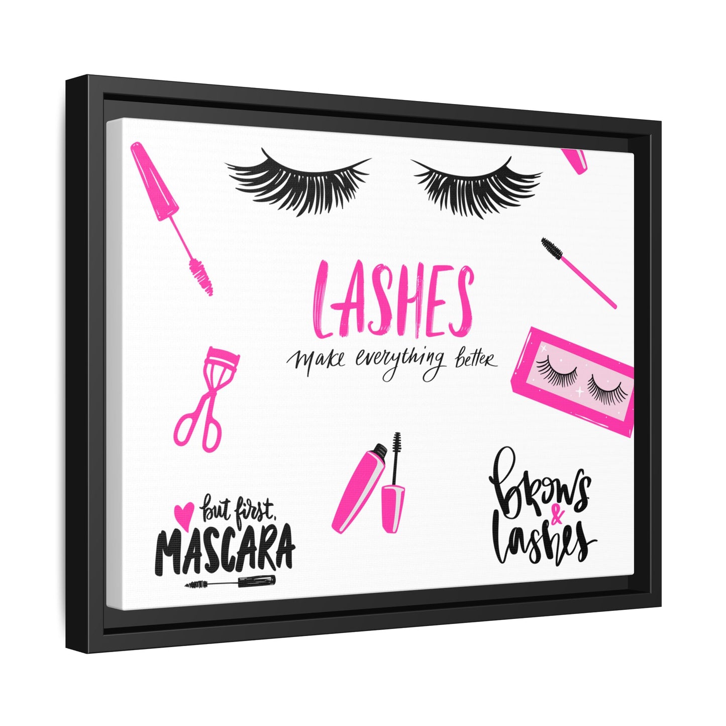 Framed Lashes Make Everything Better| Matte Canvas Wall Art
