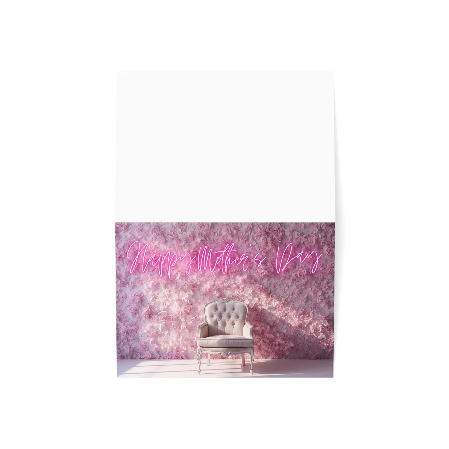Mother's Day Greeting Card – Pink Floral Chair Design (Single or Multipack)
