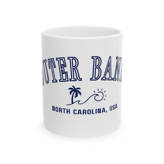 Outer Banks Ceramic Mug - Coffee or Tea Cup, Beach Lover Gift, Vacation Souvenir, Ceramic mug,  Drinkware, Travel Mug, Minimalist,