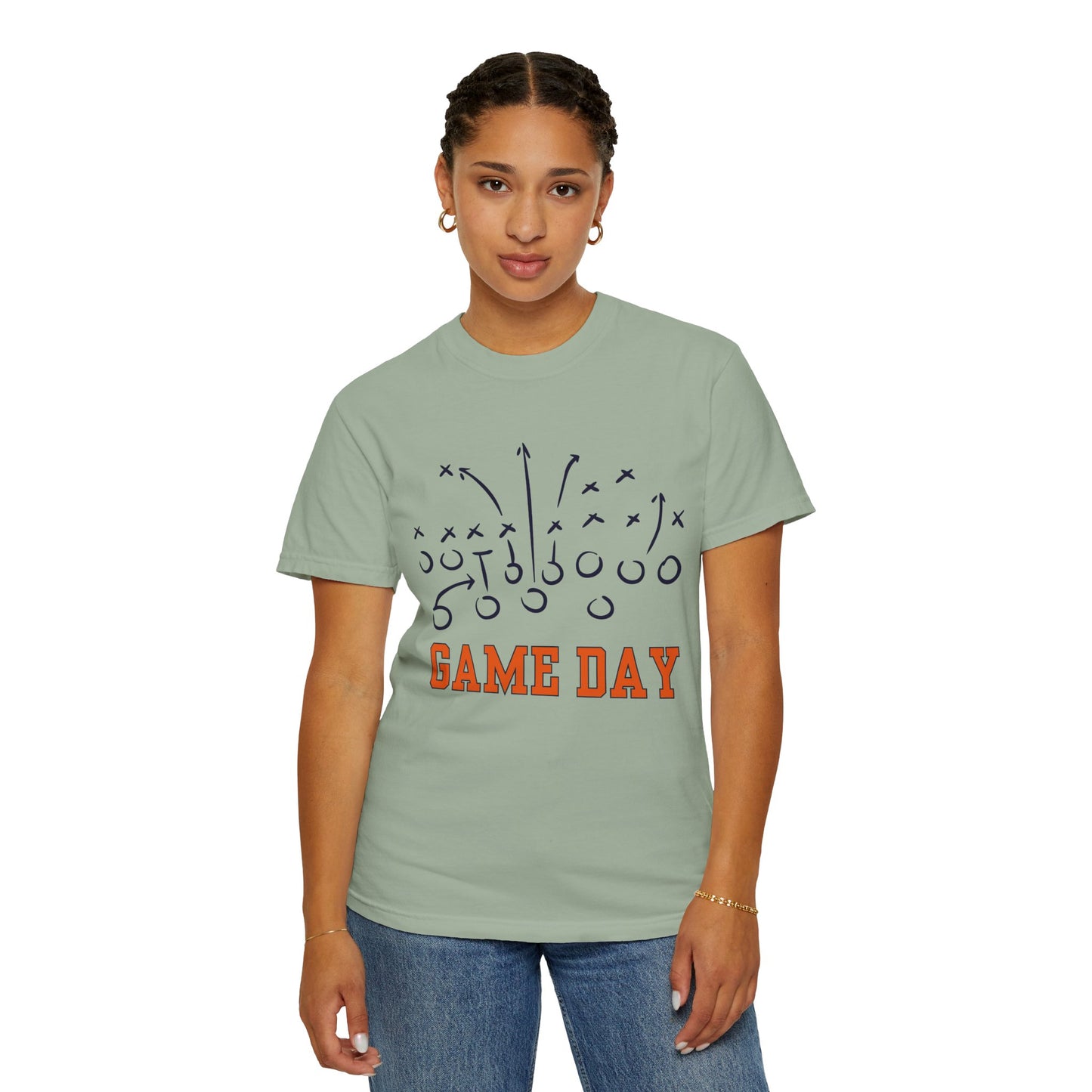 Game Day Football T-Shirt — Hand-Drawn Orange Play Routes