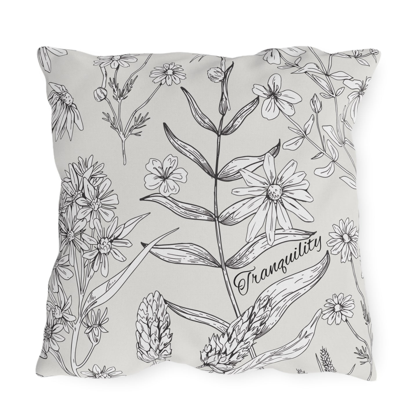 Tranquility Floral Outdoor Pillows, Outdoor Decor, Garden Cushions, Patio Accessories, Home Relaxation, Water resistant, UV protection
