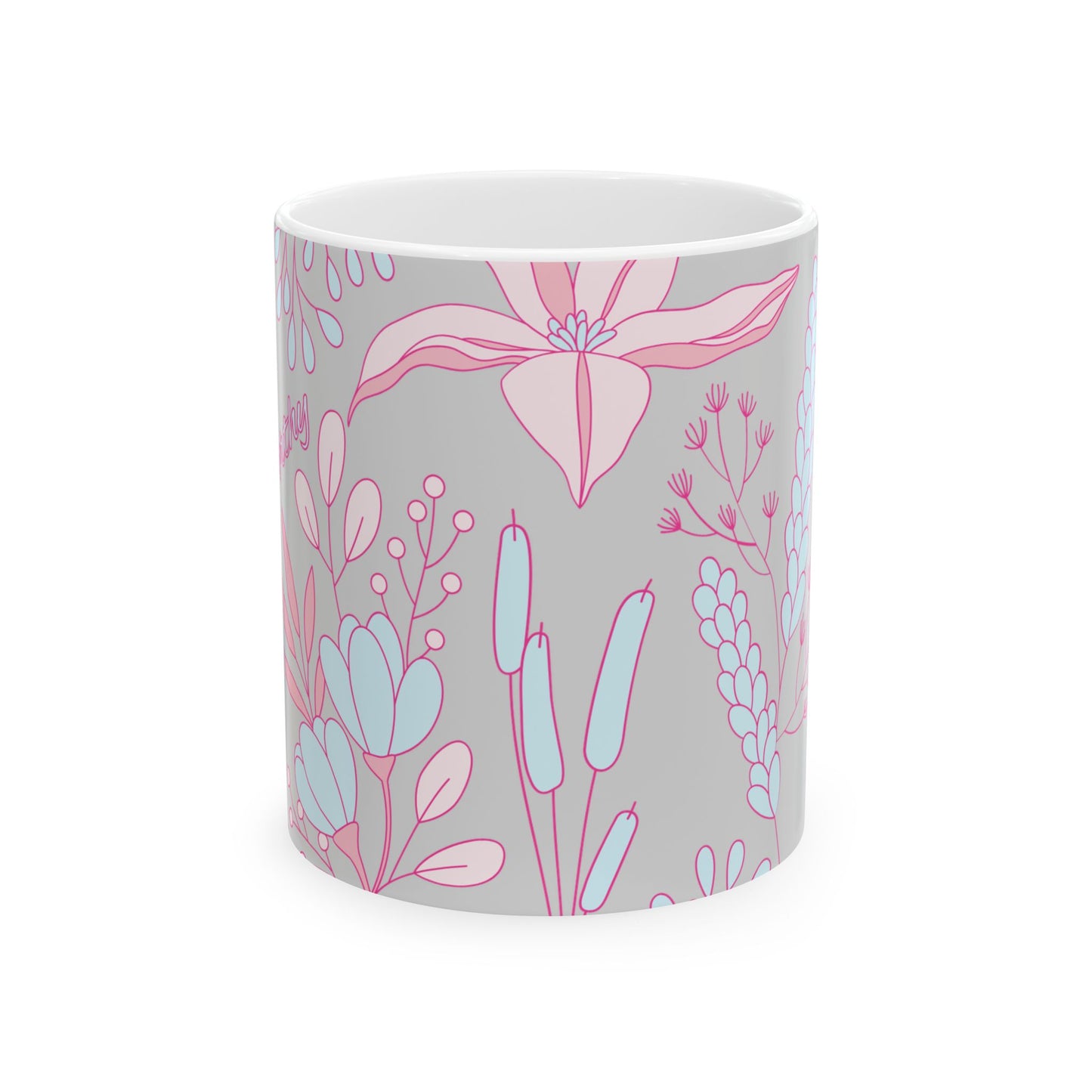 Worthy Floral Ceramic Mug — Inspirational Coffee & Tea Cup, Gift for Garden Lovers (11oz/15oz)