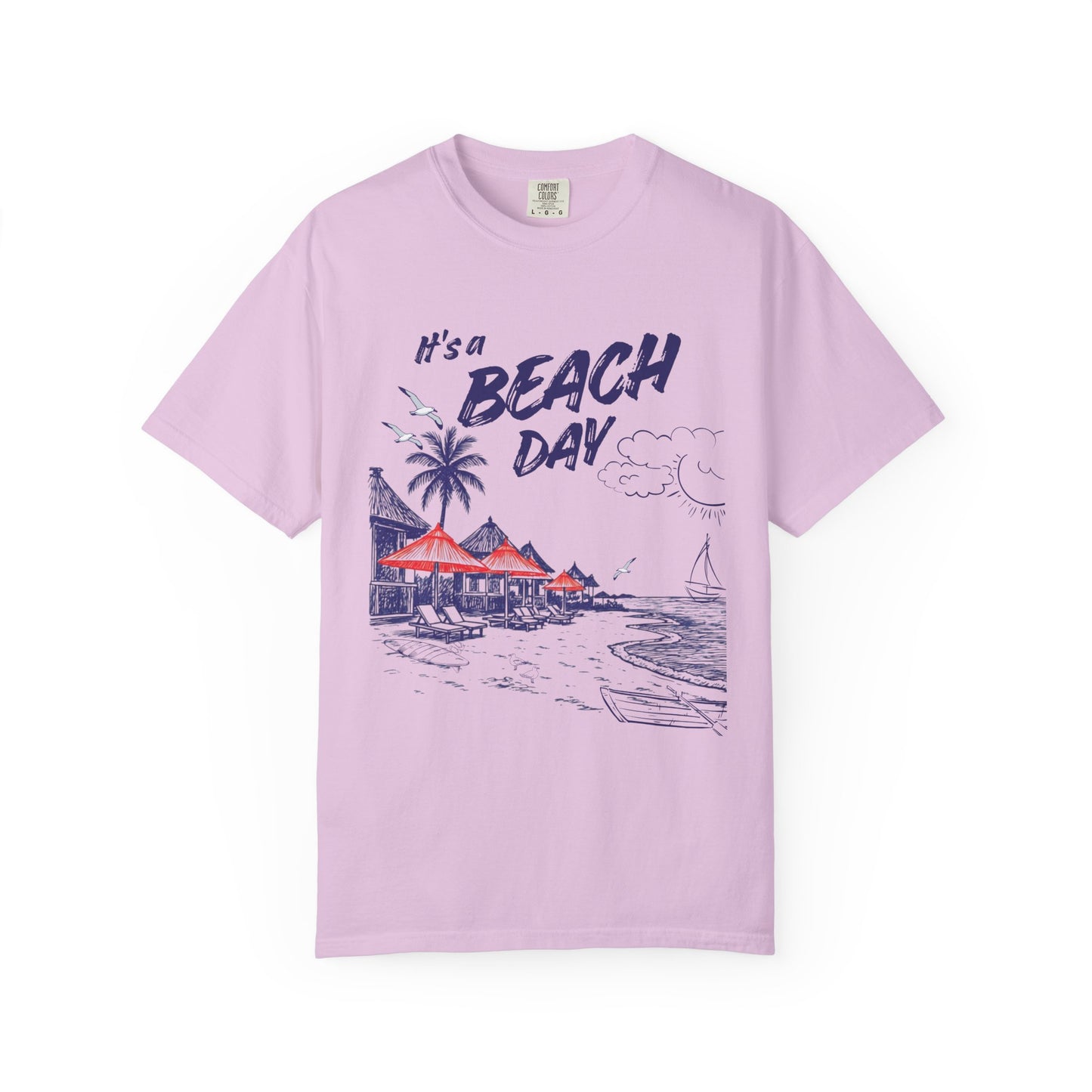 Beach Day Beach Night T-Shirt — Front & Back Beach Scene Unisex Tee