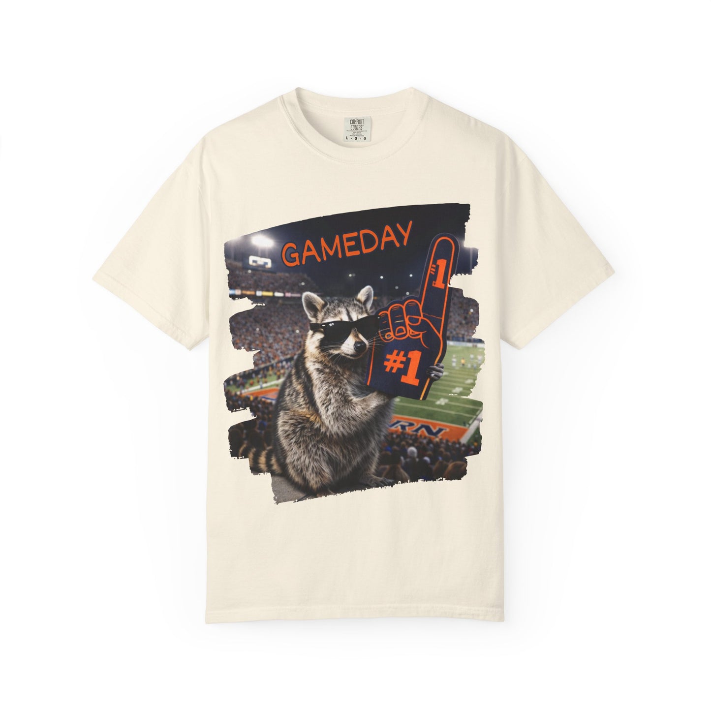 Raccoon Football Fan T-Shirt — Comfort Colors Garment-Dyed Tee