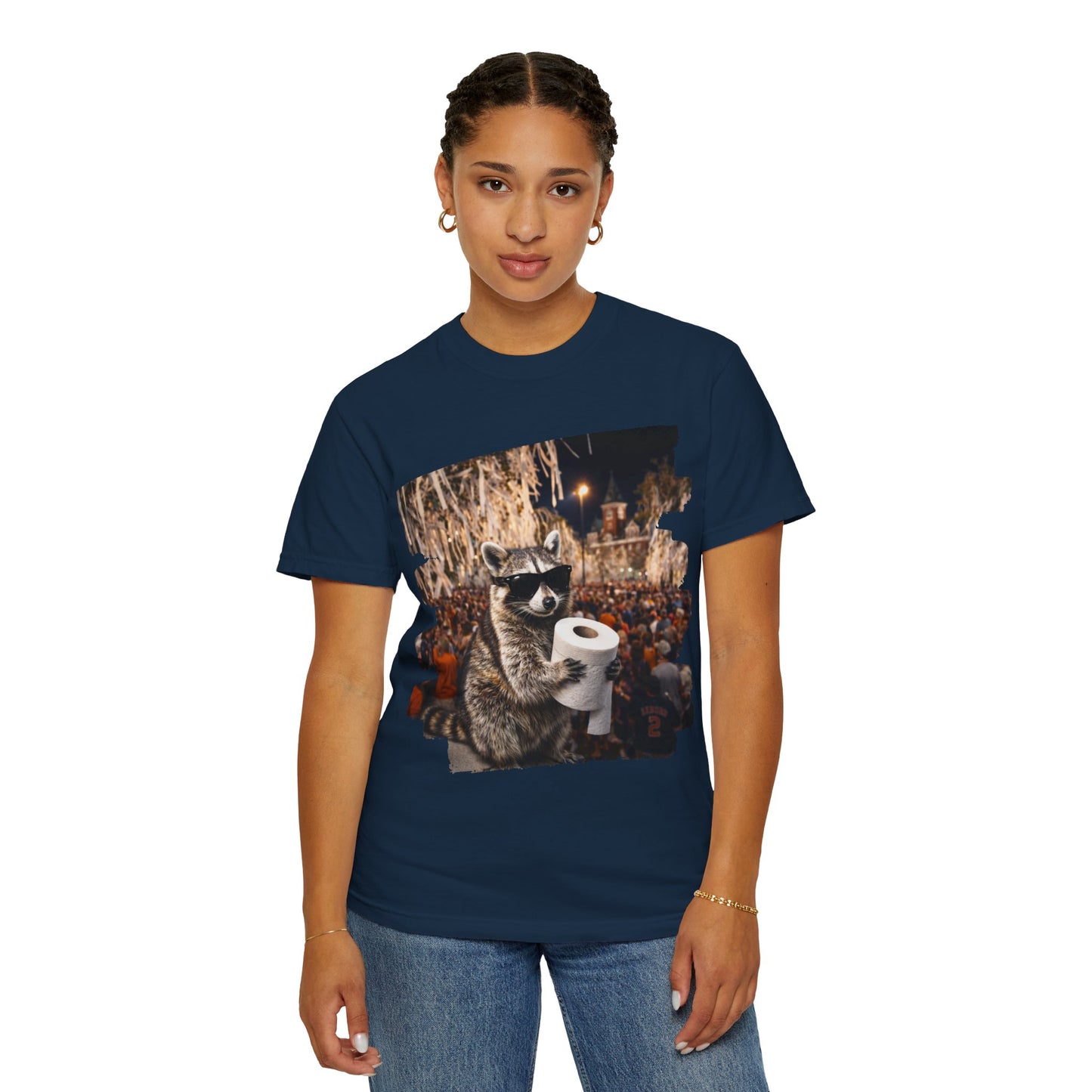 Raccoon Football T-Shirt — Comfort Colors Garment-Dyed Tee