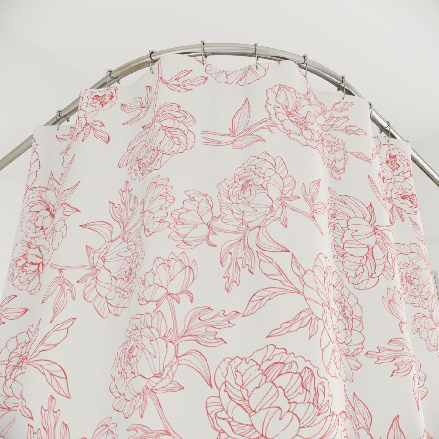 Blush Peony Shower Curtain | Floral Bathroom Decor