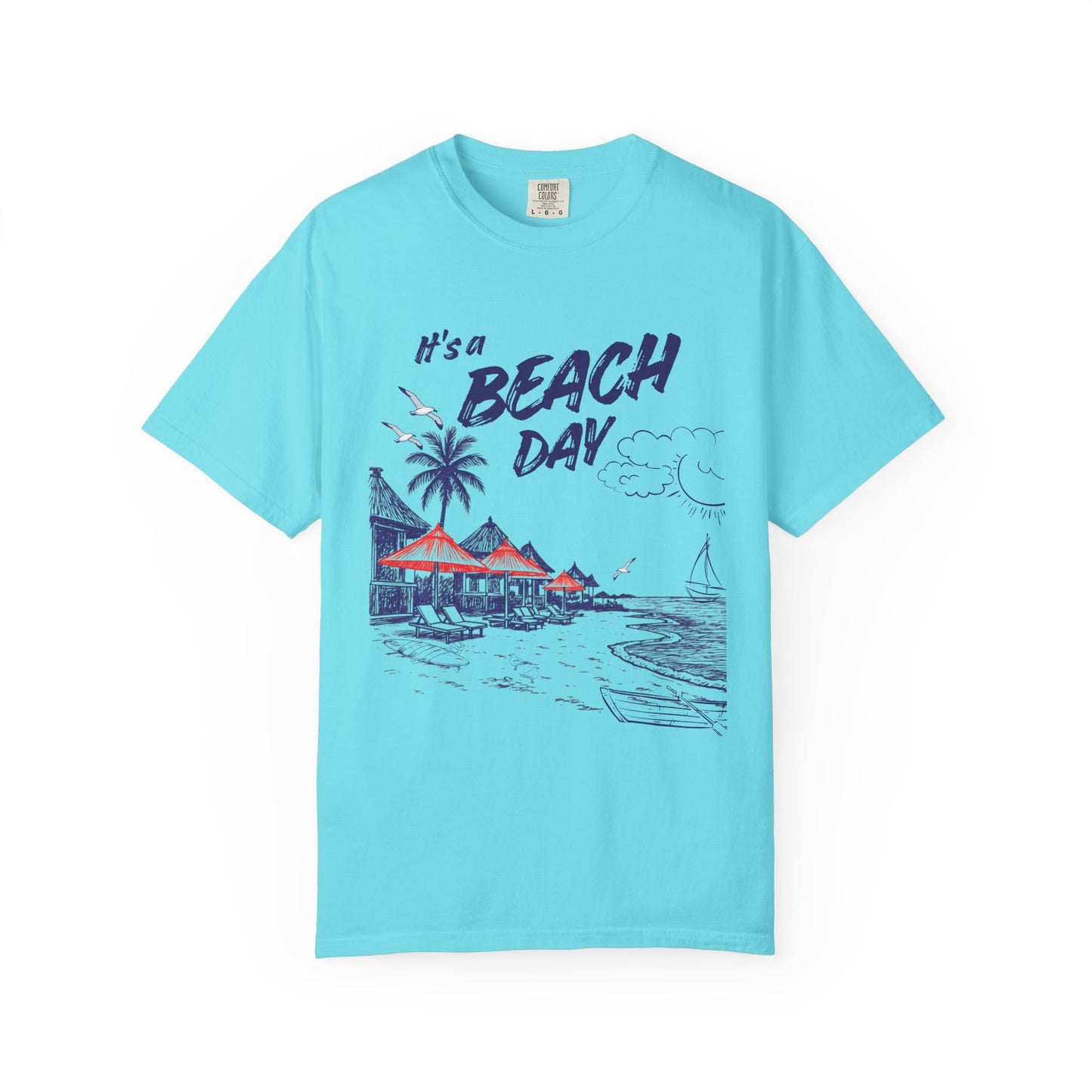 Beach Day Beach Night T-Shirt — Front & Back Beach Scene Unisex Tee