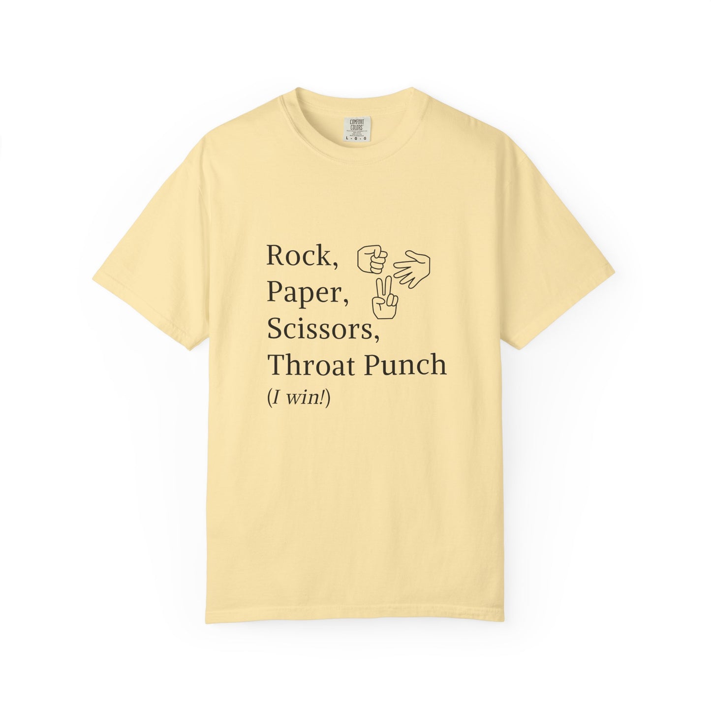 Rock Paper Scissors Throat Punch T-Shirt — Funny Adult Graphic Tee