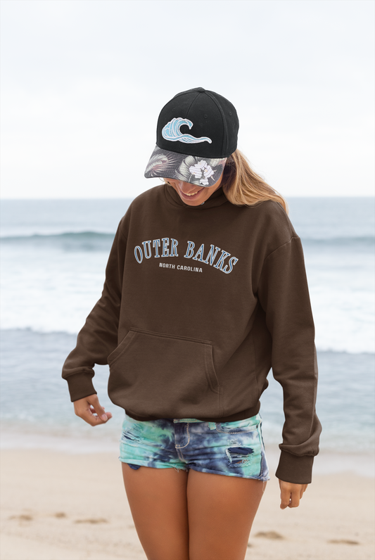 Outer Banks Beach Surf Club Adult Hoodie, Coastal Sweatshirt, Vacation Apparel, Beach Lover Gift, Coastal Style Pullover, for women