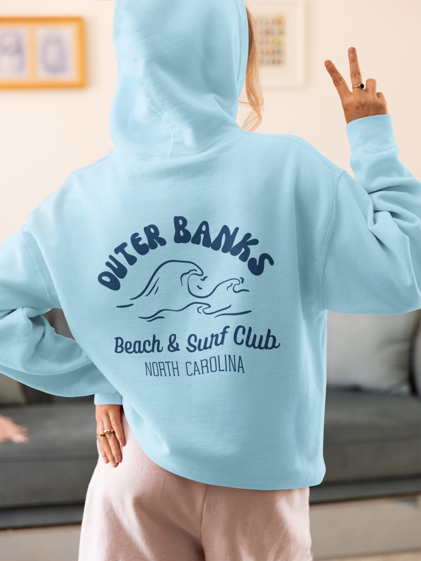 Outer Banks Beach Surf Club Adult Hoodie, Coastal Sweatshirt, Vacation Apparel, Beach Lover Gift, Coastal Style Pullover, for women