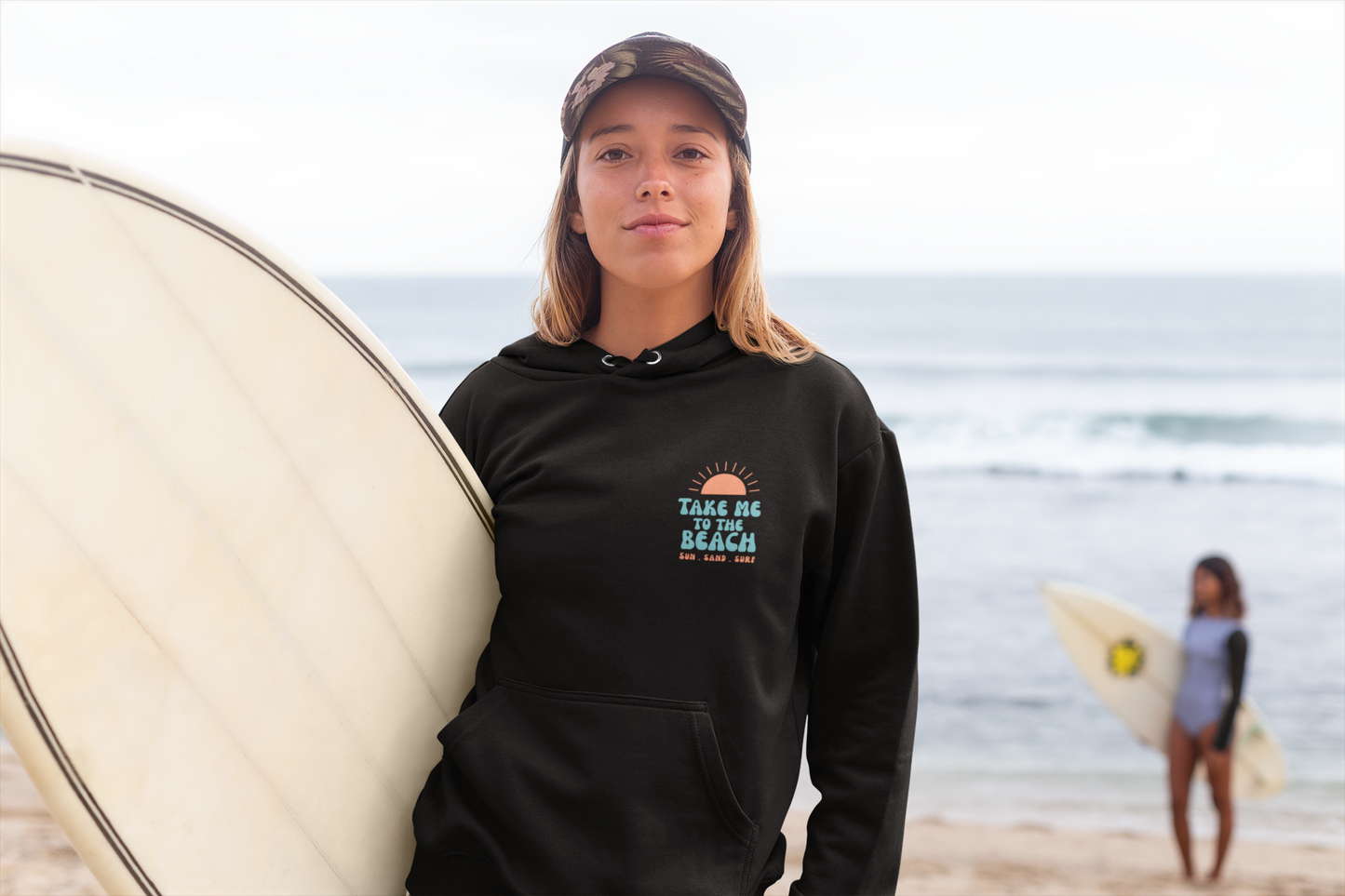 Beach Vibes Hoodie with 'Take Me to the Beach' Design, Casual Sweatshirt, Summer Apparel, Gift for Beach Lovers, Comfortable Pullover