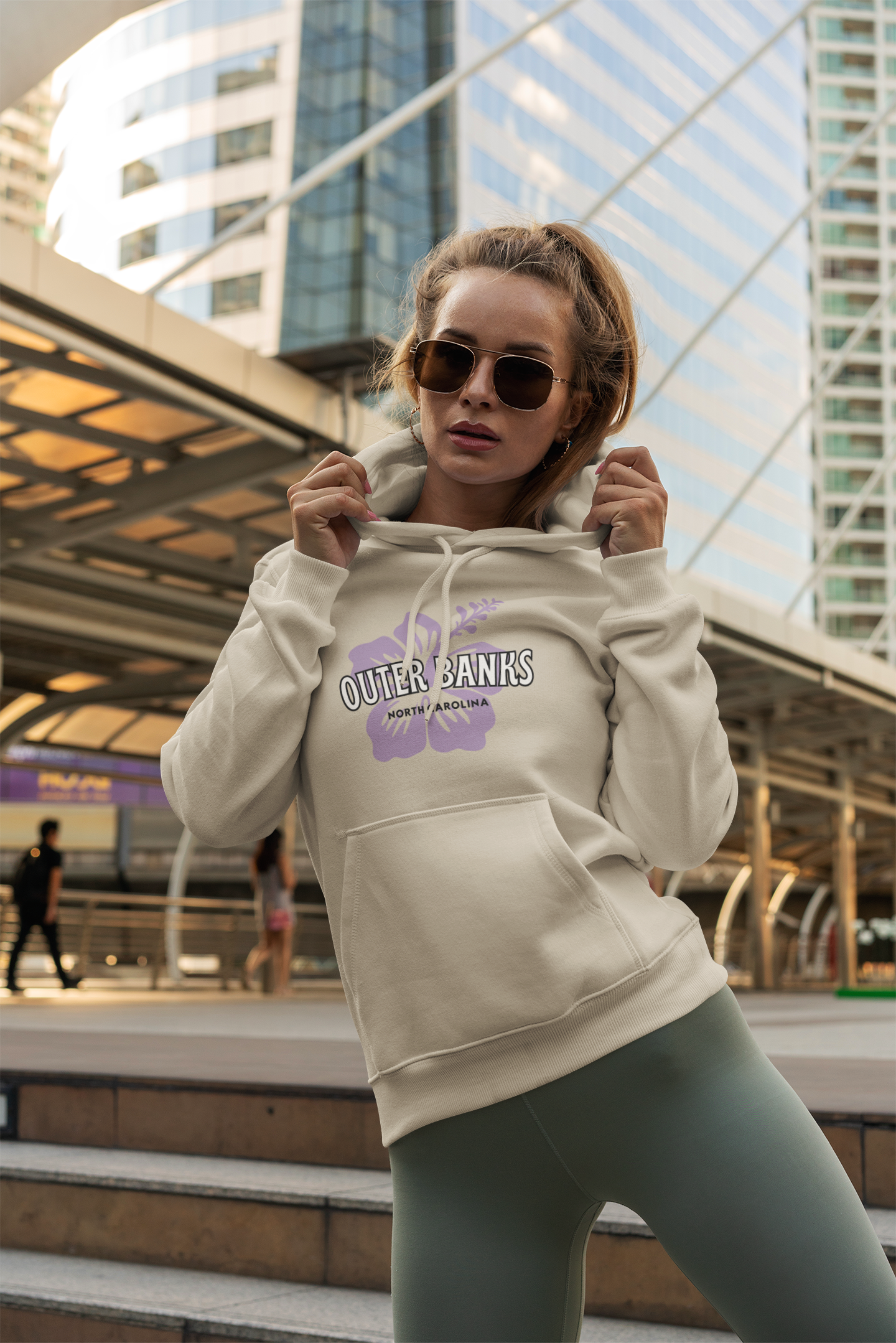 Outer Banks Hoodie -Unisex Sweatshirt,  Hibiscus Flower, Surf girl, Cozy hoodie, gift for him, gift for her, Beach nights, women's hoodie