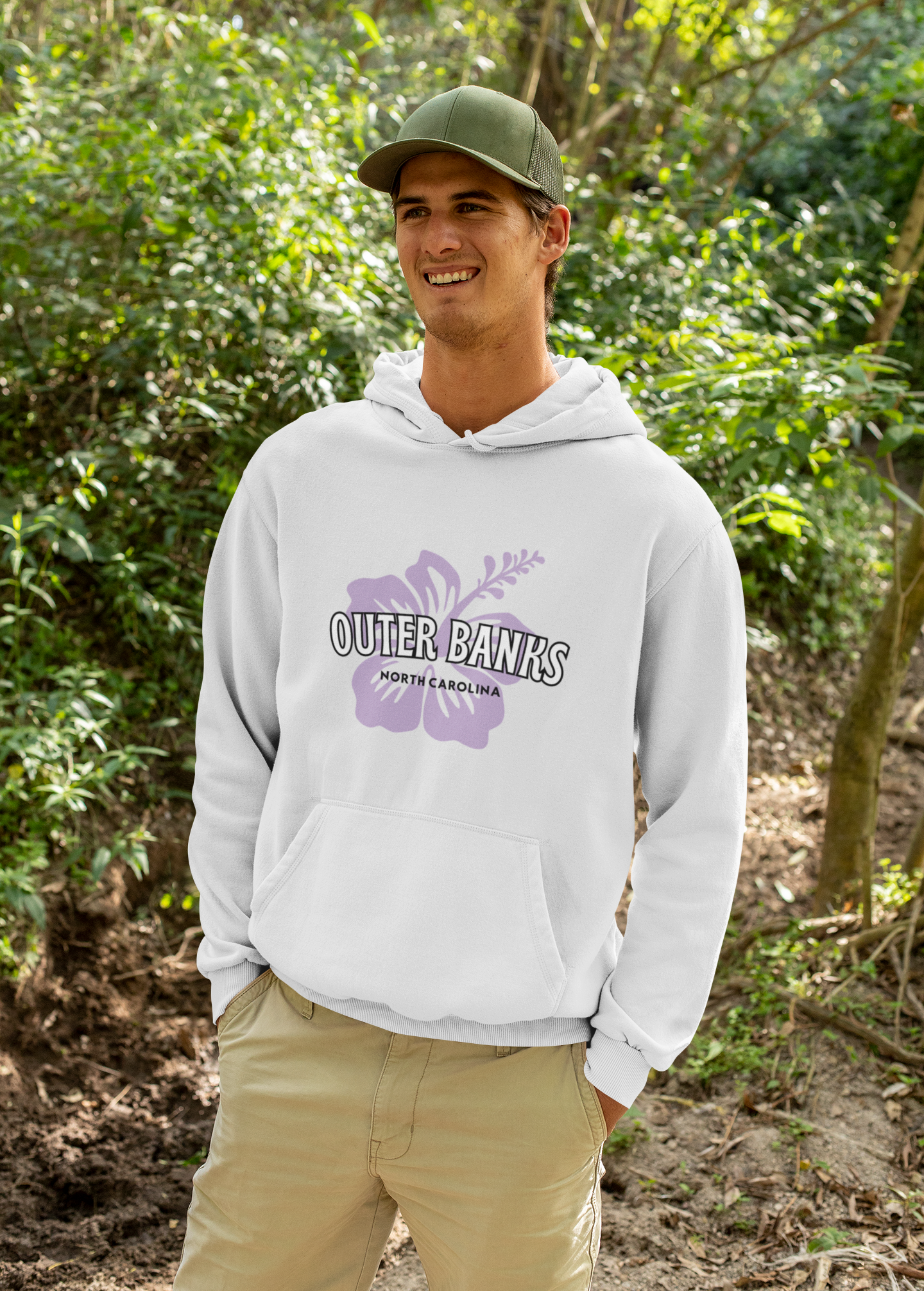 Outer Banks Hoodie -Unisex Sweatshirt,  Hibiscus Flower, Surf girl, Cozy hoodie, gift for him, gift for her, Beach nights, women's hoodie