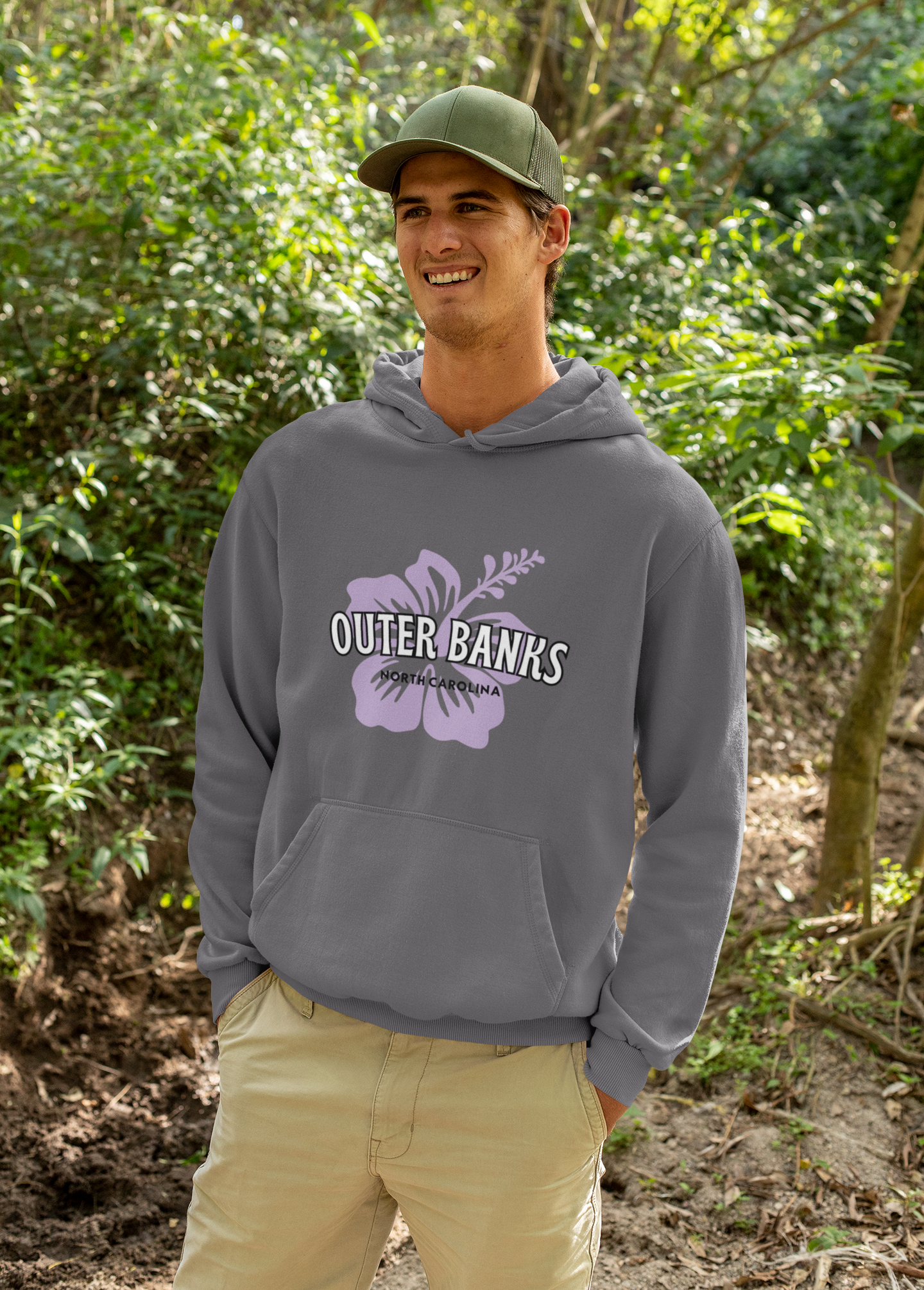 Outer Banks Hoodie -Unisex Sweatshirt,  Hibiscus Flower, Surf girl, Cozy hoodie, gift for him, gift for her, Beach nights, women's hoodie