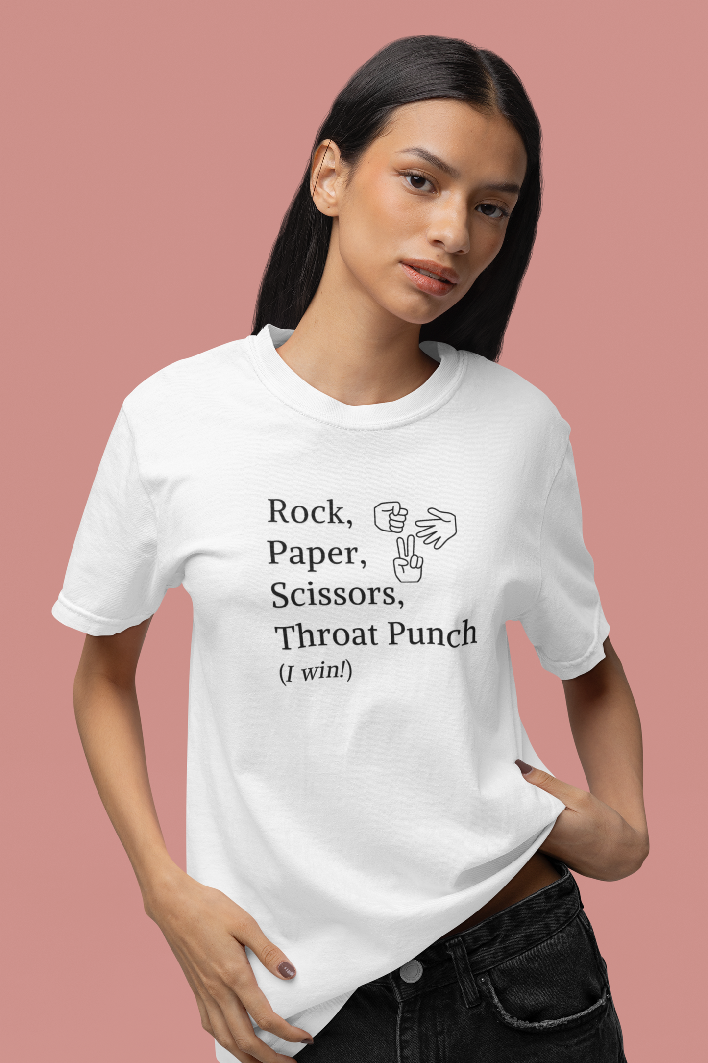 Rock Paper Scissors Throat Punch T-Shirt — Funny Adult Graphic Tee