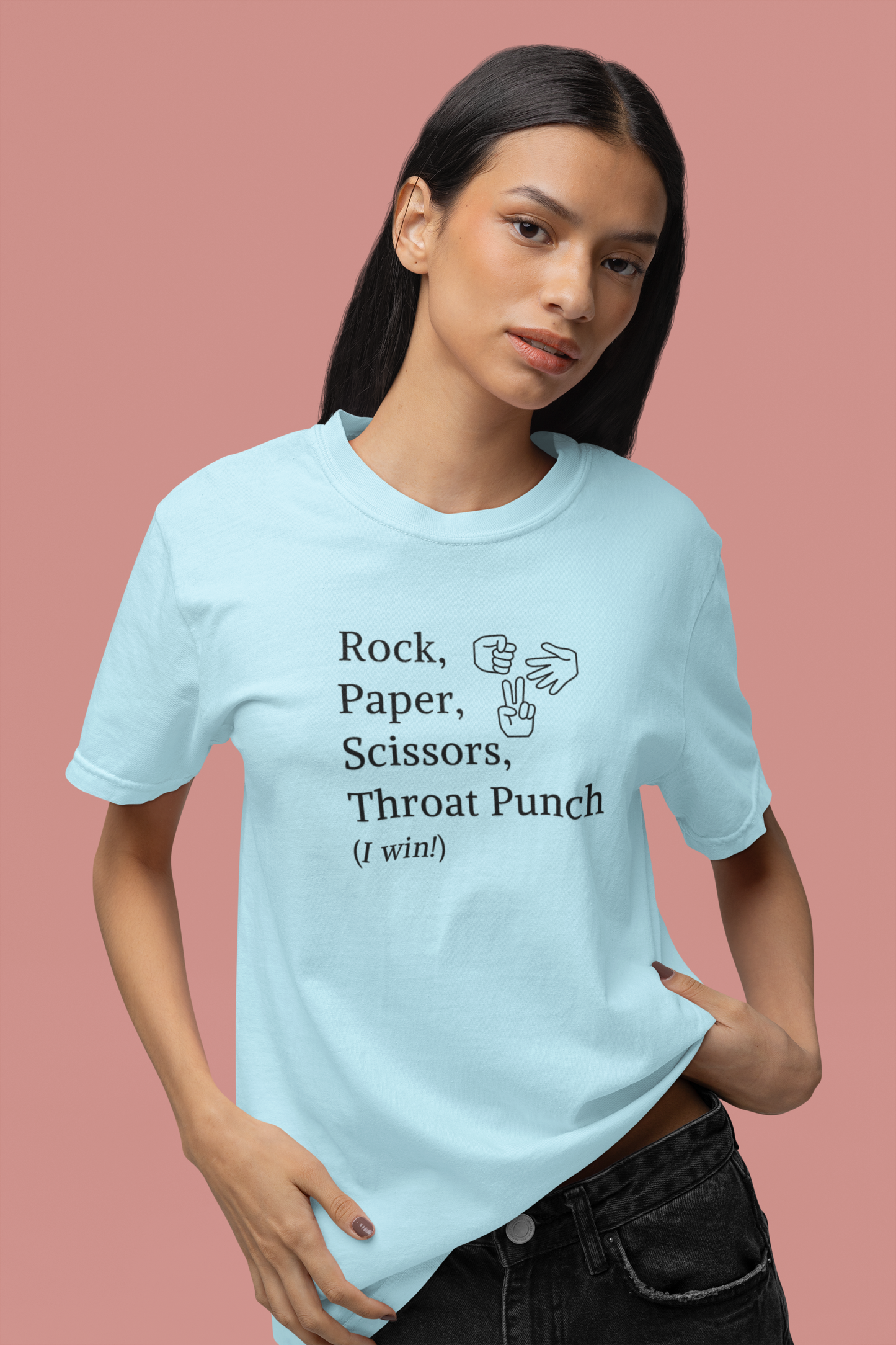 Rock Paper Scissors Throat Punch T-Shirt — Funny Adult Graphic Tee
