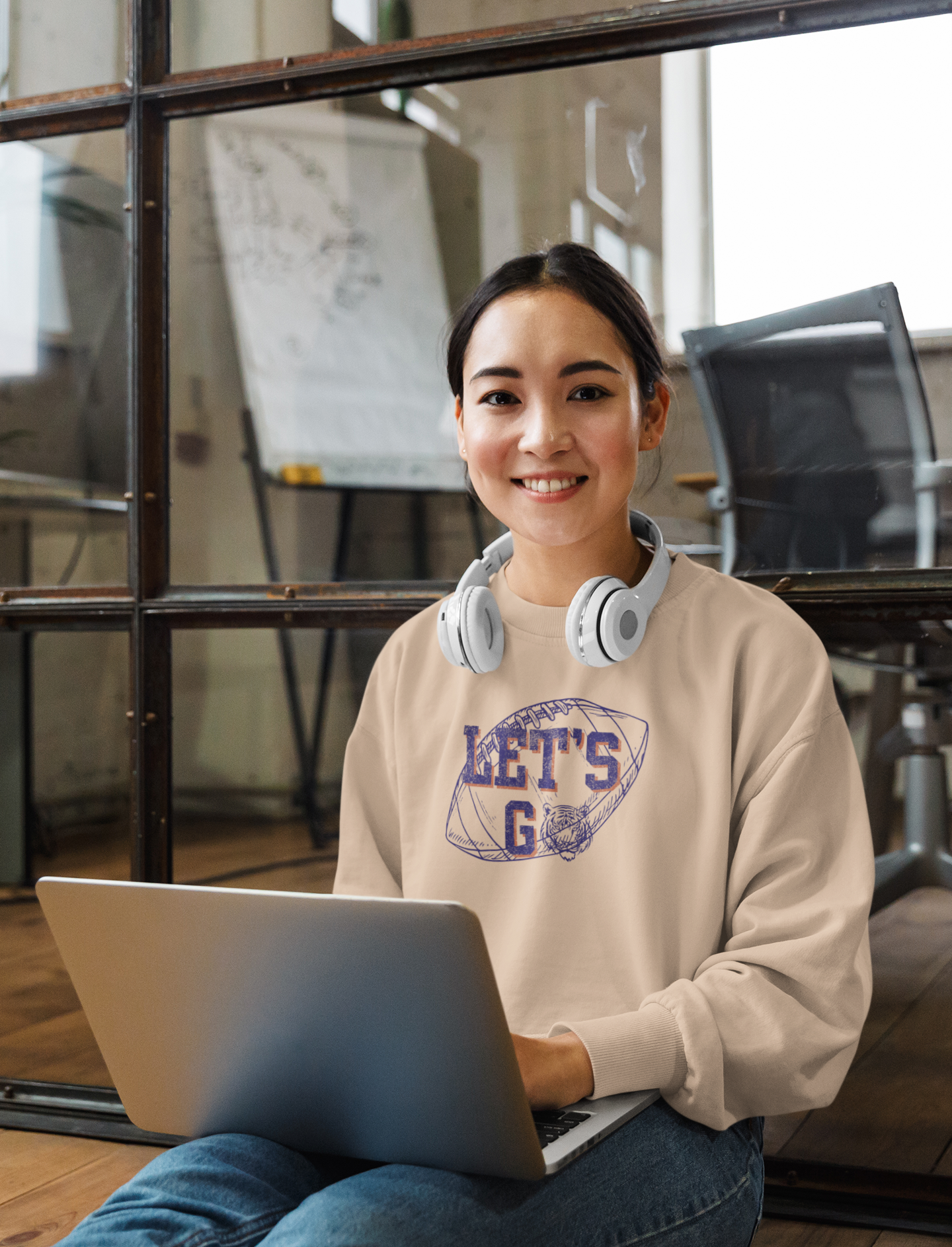 Let's Go Tigers Cropped Pullover Light Sweatshirt